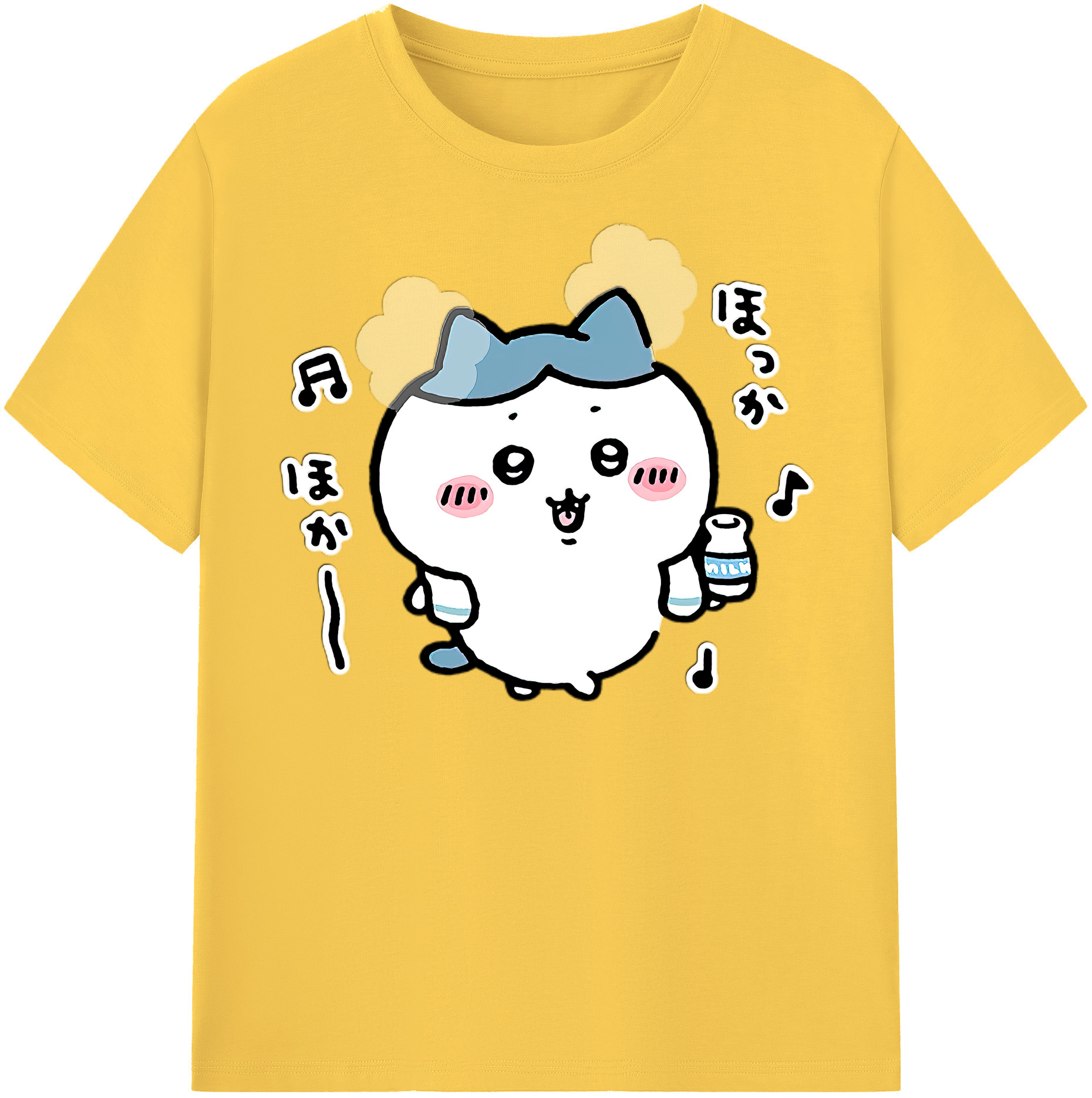 （画像用） ちいかわ ハチワレ Chii-kawa hachiware 綿100％半袖Tシャツ（フロントプリント）