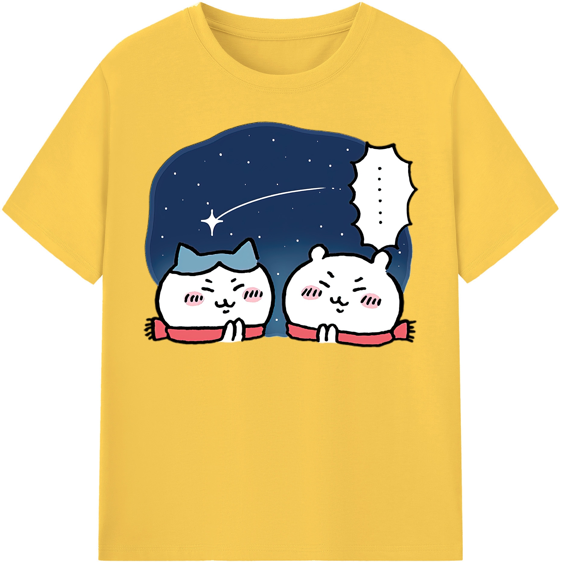 （画像用） ちいかわ ハチワレ Chii-kawa hachiware 綿100％半袖Tシャツ（フロントプリント）