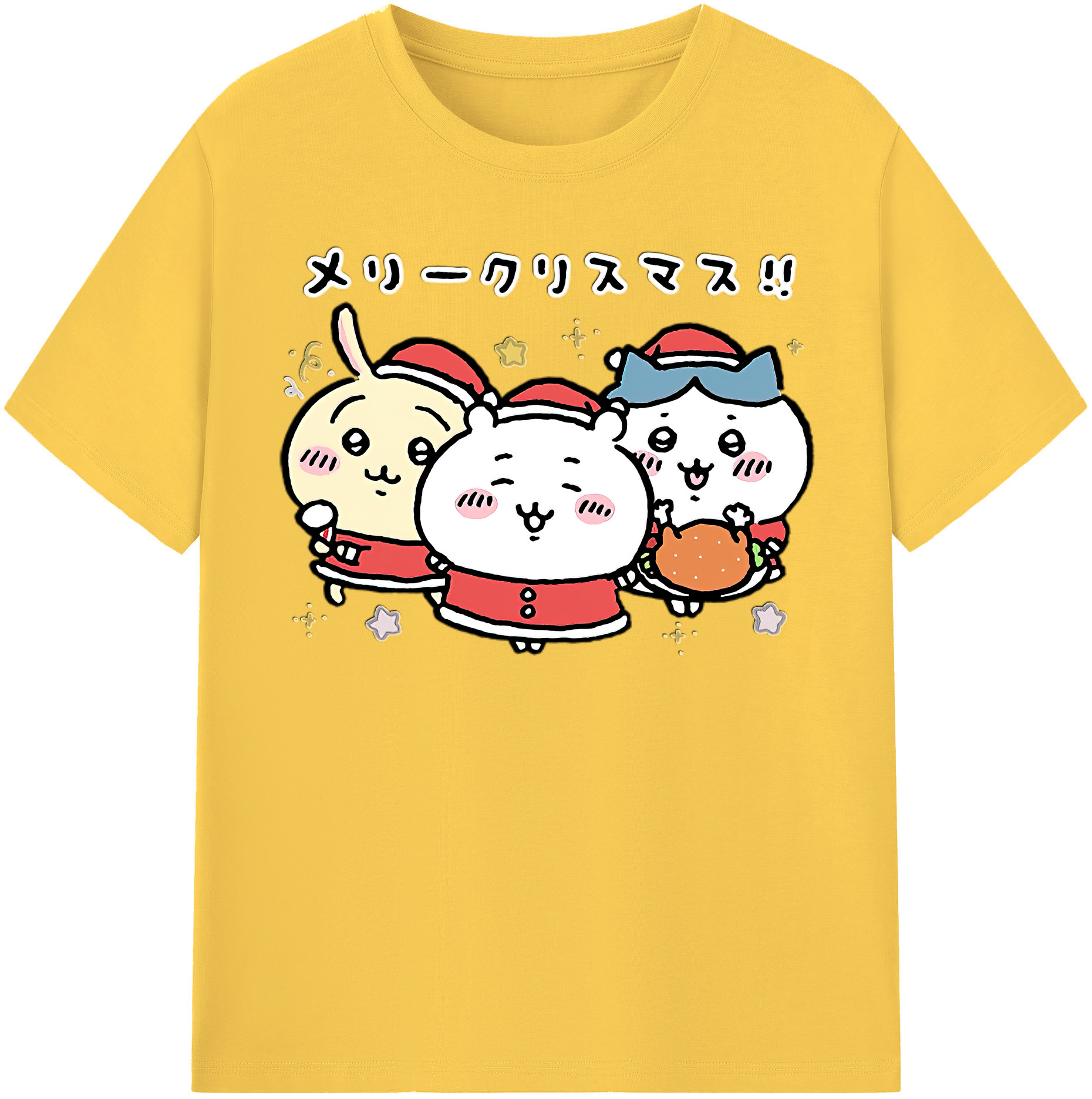 （画像用） ちいかわ ハチワレ Chii-kawa hachiware 綿100％半袖Tシャツ（フロントプリント）