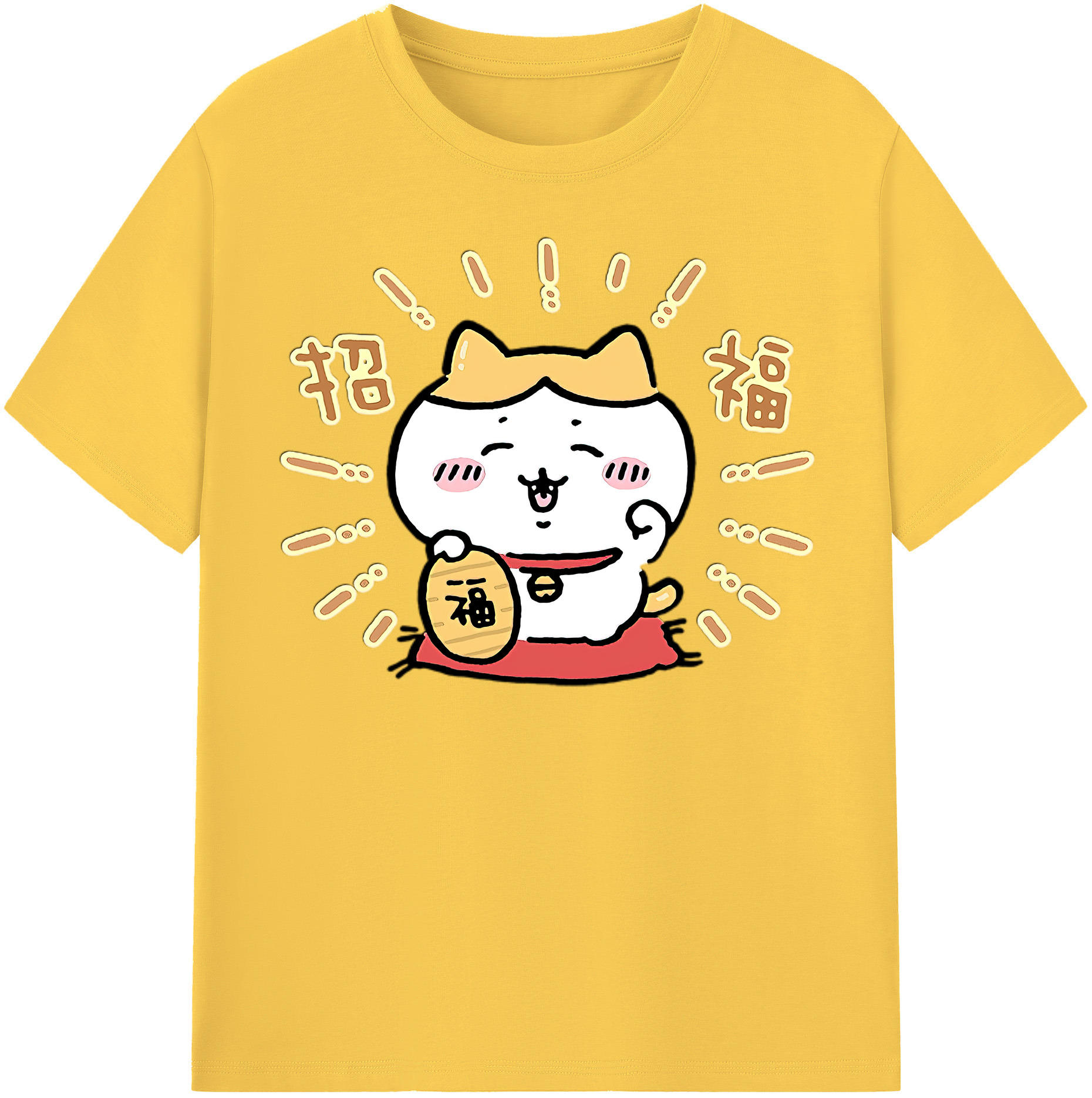（画像用） ちいかわ ハチワレ Chii-kawa hachiware 綿100％半袖Tシャツ（フロントプリント）