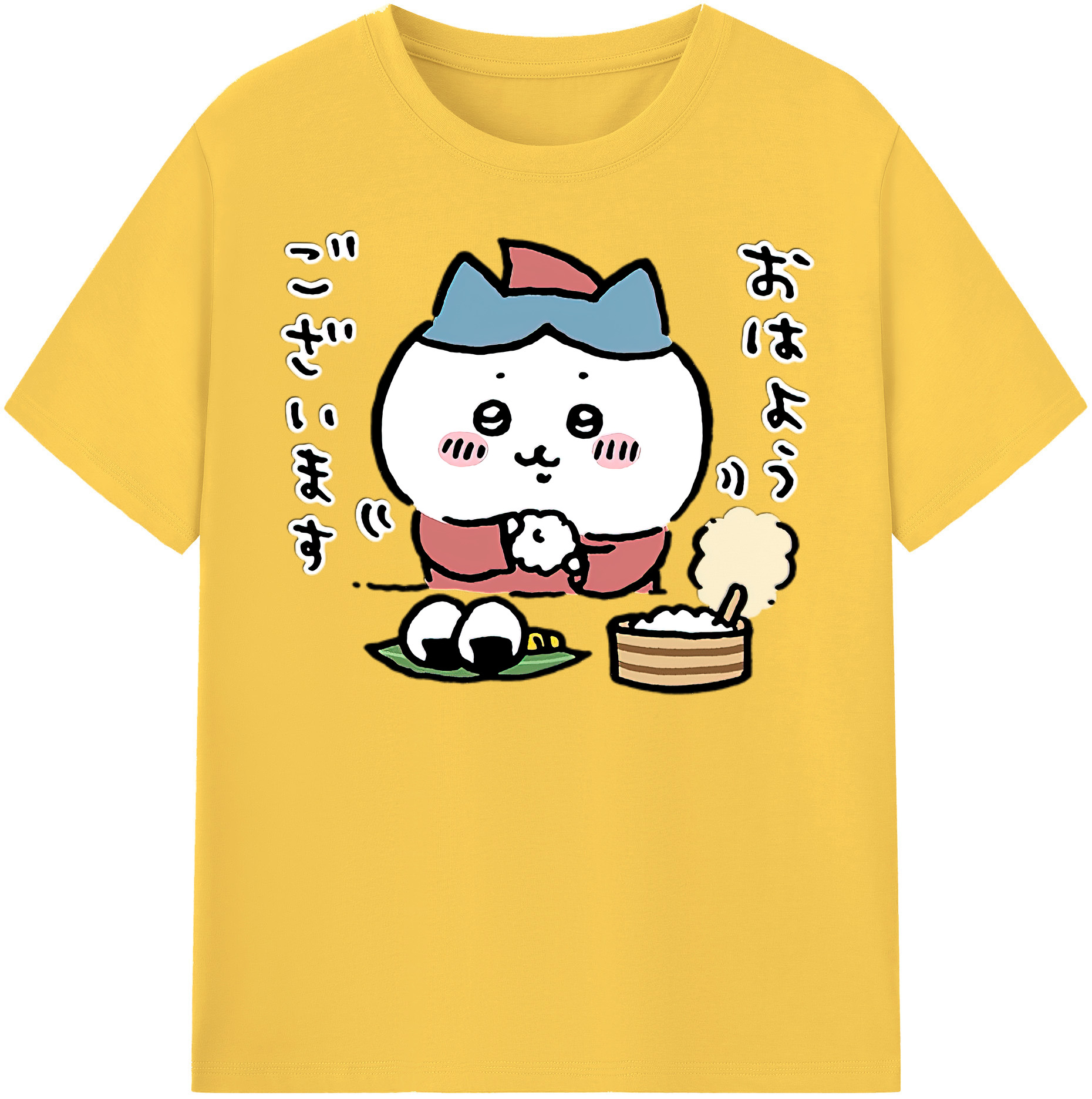 （画像用） ちいかわ ハチワレ Chii-kawa hachiware 綿100％半袖Tシャツ（フロントプリント）