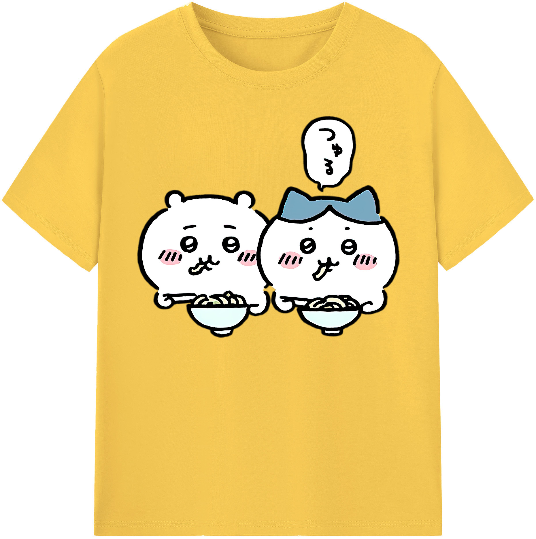 （画像用） ちいかわ ハチワレ Chii-kawa hachiware 綿100％半袖Tシャツ（フロントプリント）