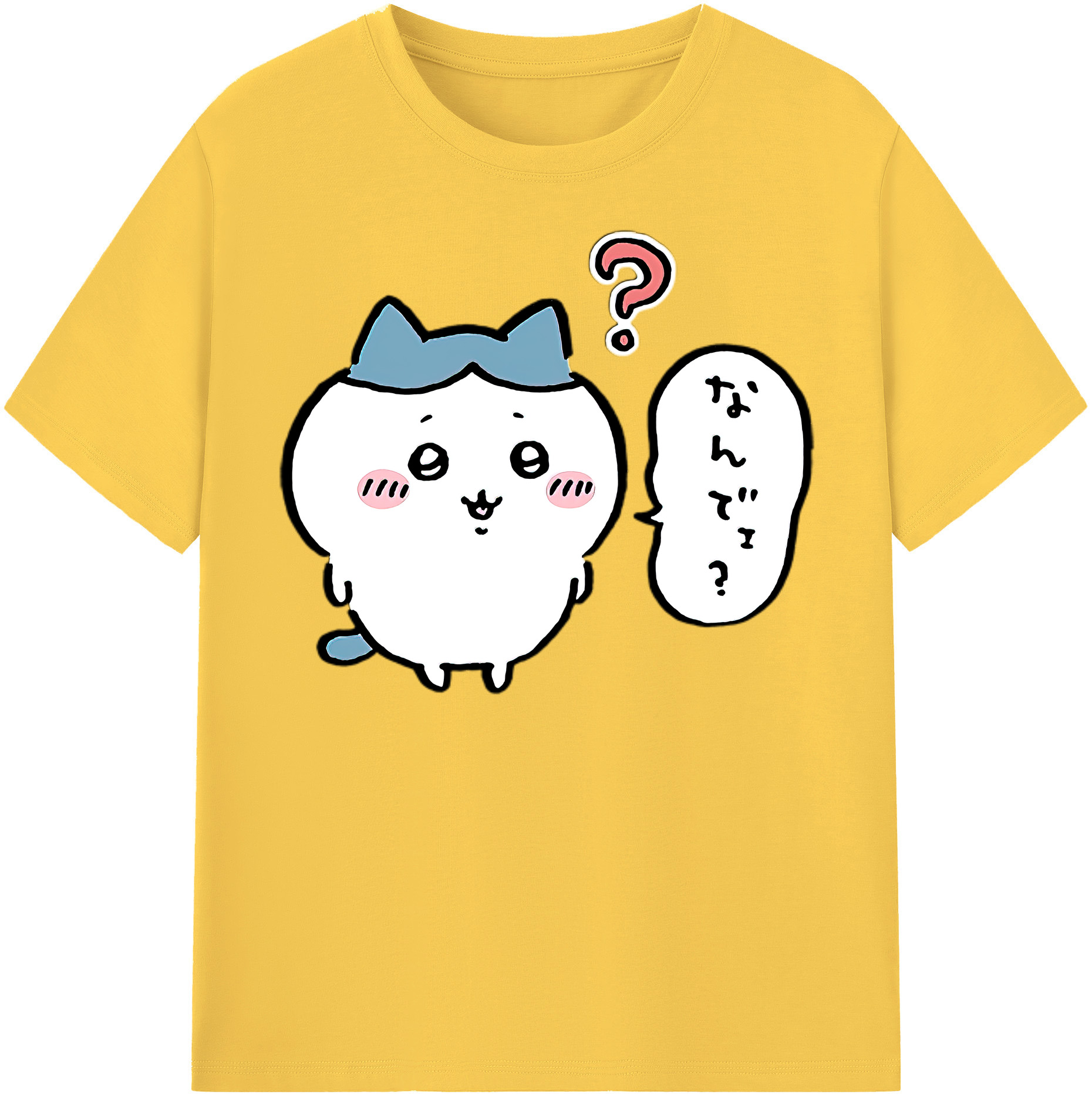 （画像用） ちいかわ ハチワレ Chii-kawa hachiware 綿100％半袖Tシャツ（フロントプリント）