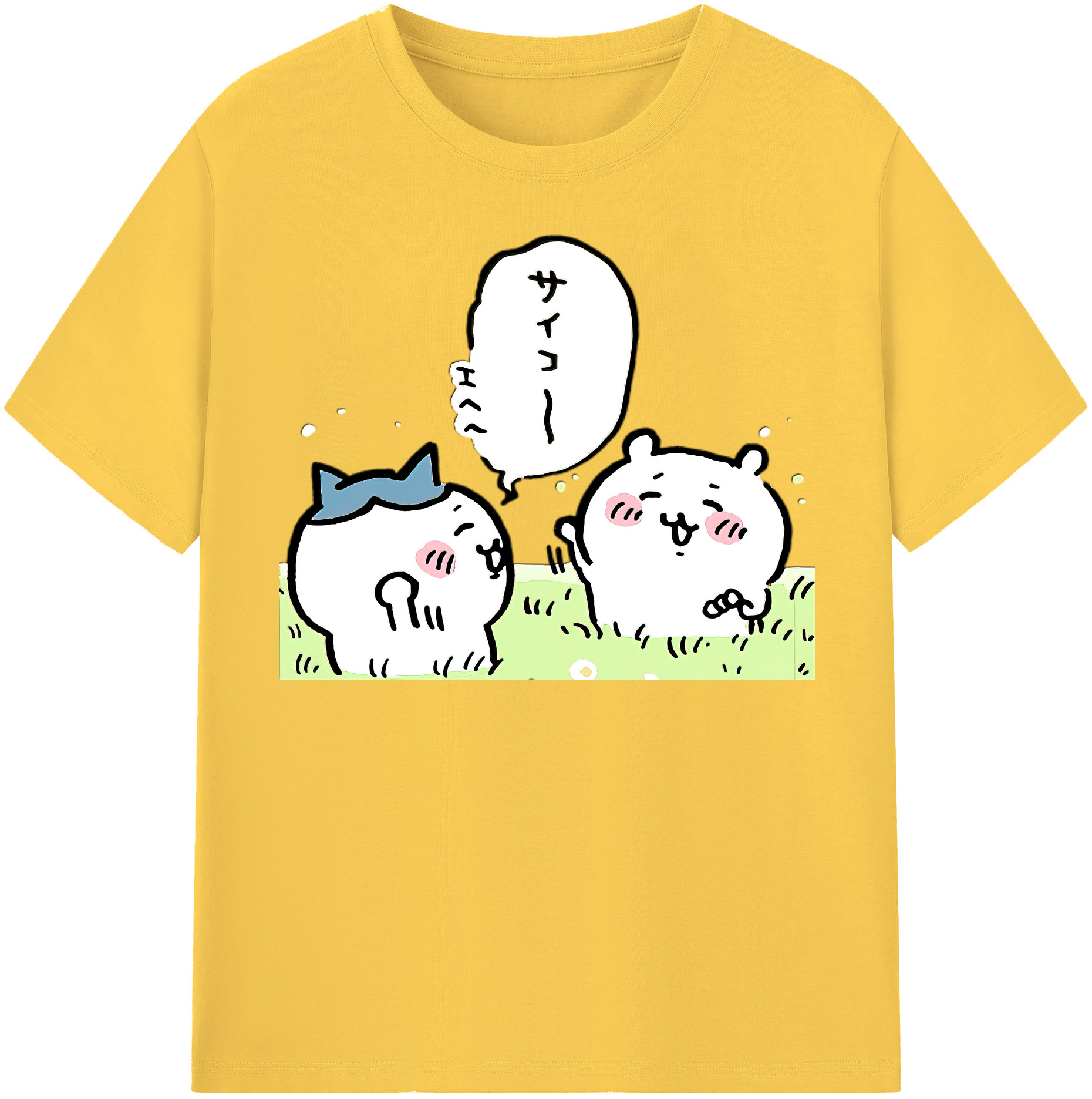 （画像用） ちいかわ ちいかわ Chii-kawa chiikawa 綿100％半袖Tシャツ（フロントプリント）