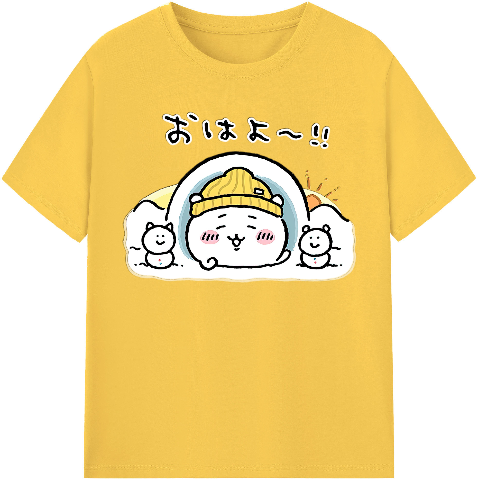 （画像用） ちいかわ ちいかわ Chii-kawa chiikawa 綿100％半袖Tシャツ（フロントプリント）