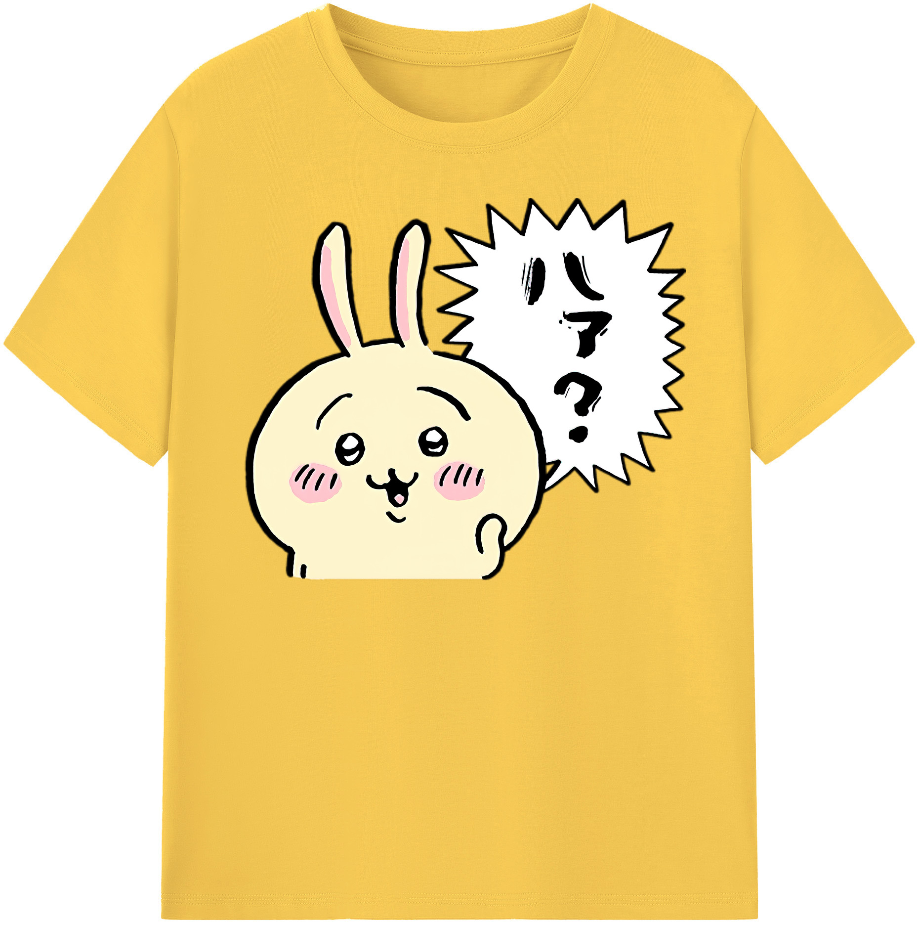 （画像用） ちいかわ うさぎ Chii-kawa usagi 綿100％半袖Tシャツ（フロントプリント）