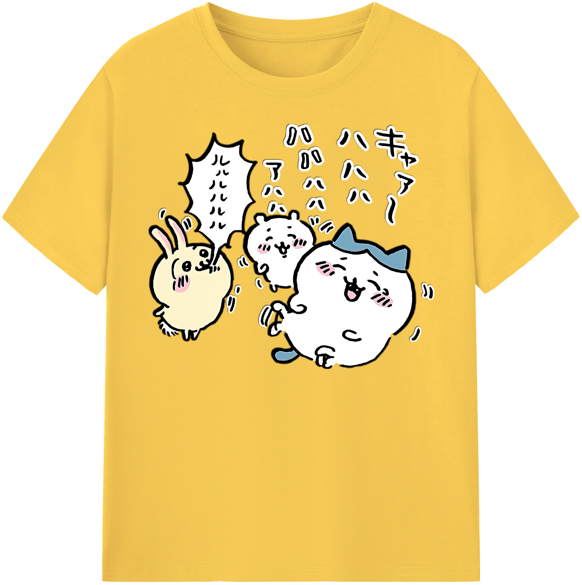 （画像用） ちいかわ うさぎ Chii-kawa usagi 綿100％半袖Tシャツ（フロントプリント）