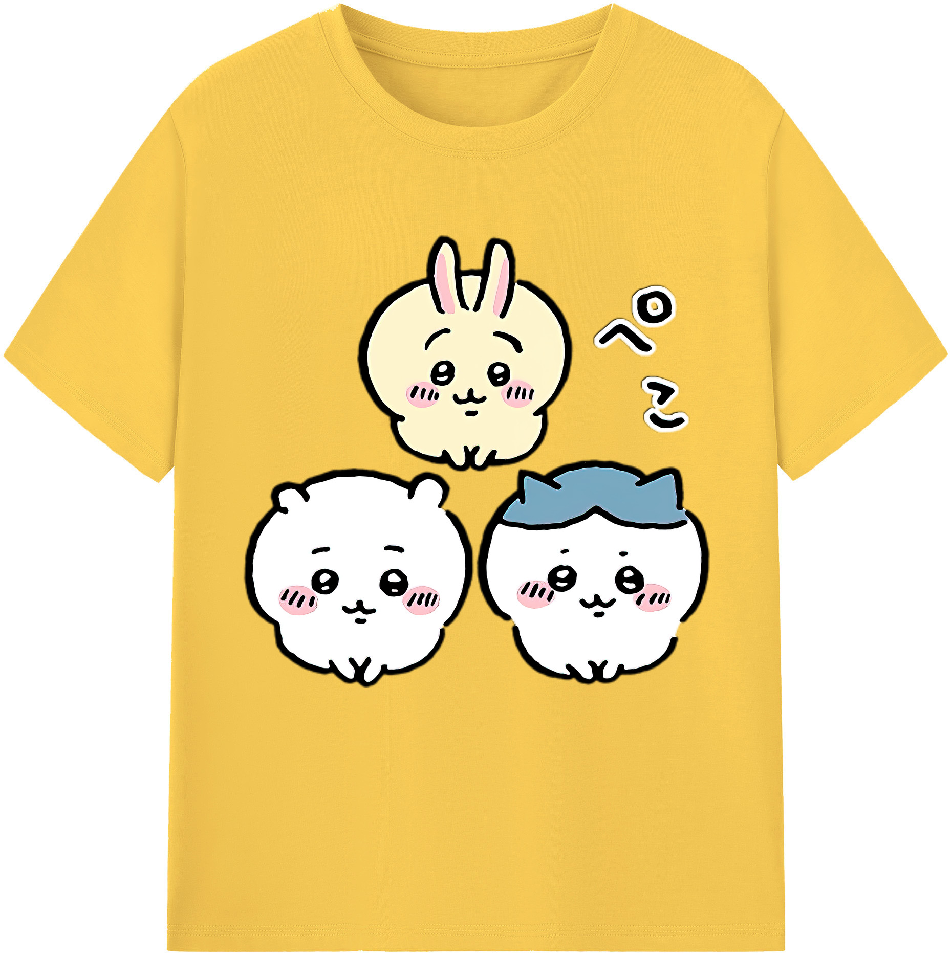 （画像用） ちいかわ うさぎ Chii-kawa usagi 綿100％半袖Tシャツ（フロントプリント）