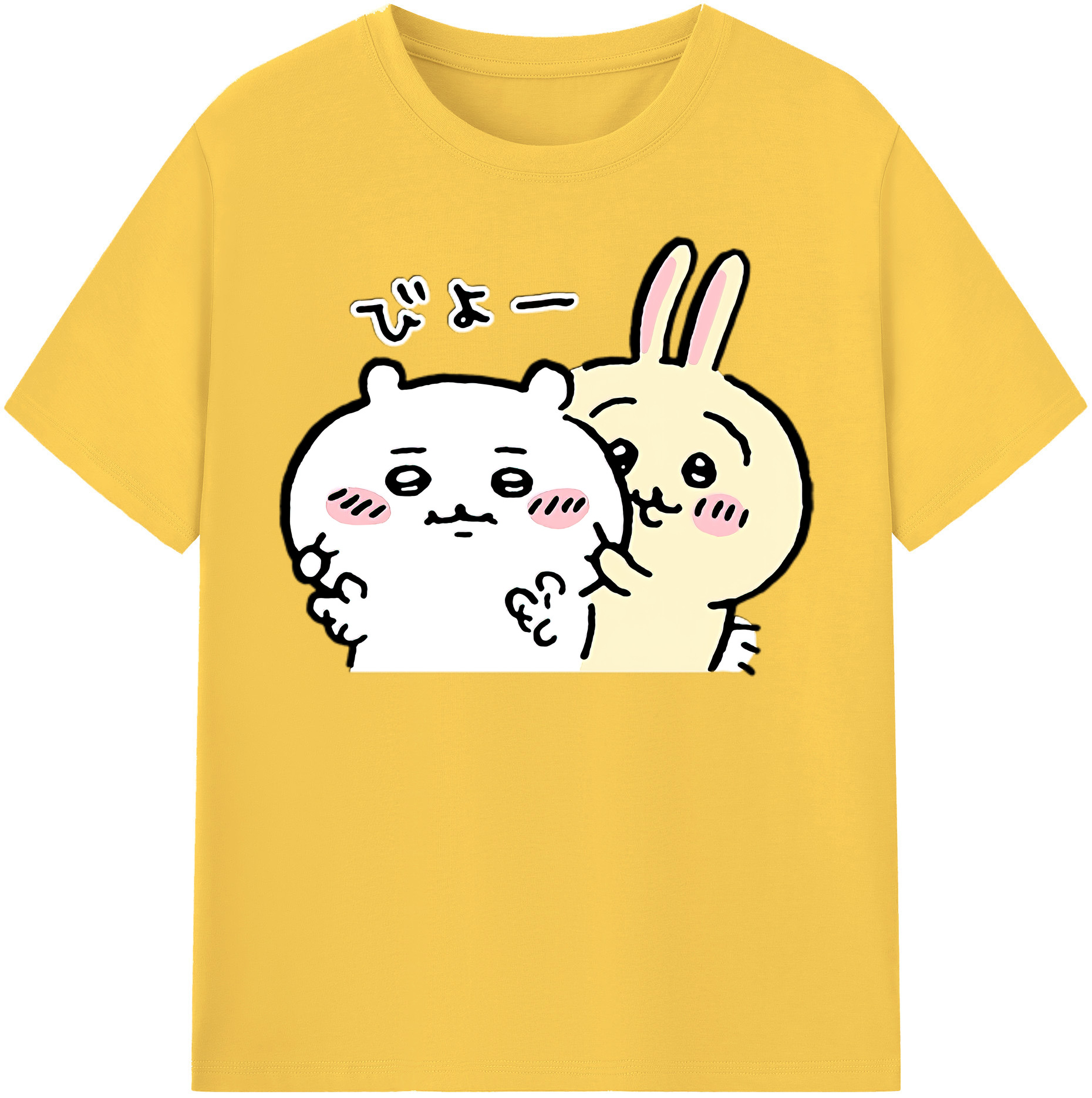 （画像用） ちいかわ うさぎ Chii-kawa usagi 綿100％半袖Tシャツ（フロントプリント）