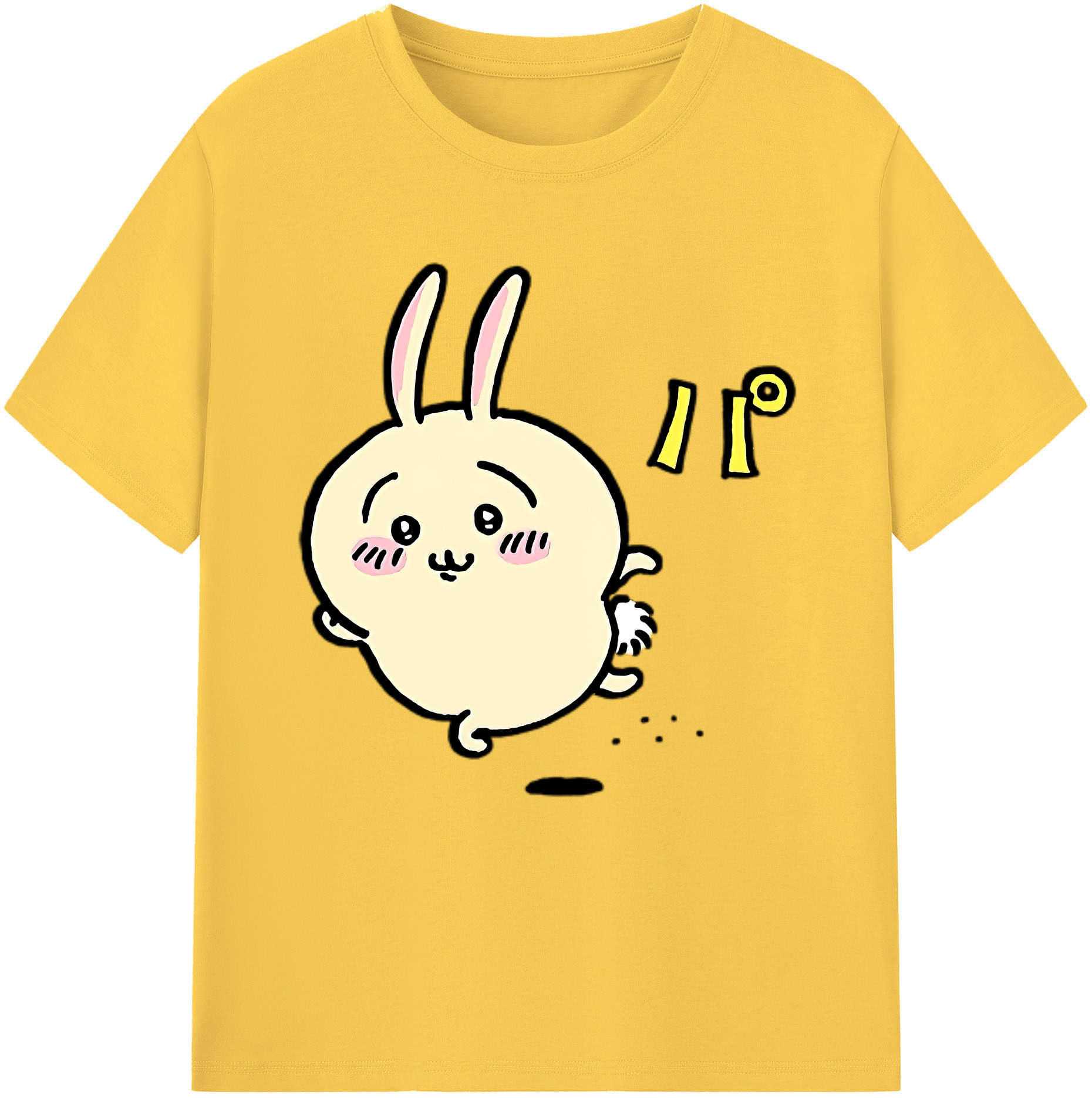 （画像用） ちいかわ うさぎ Chii-kawa usagi 綿100％半袖Tシャツ（フロントプリント）