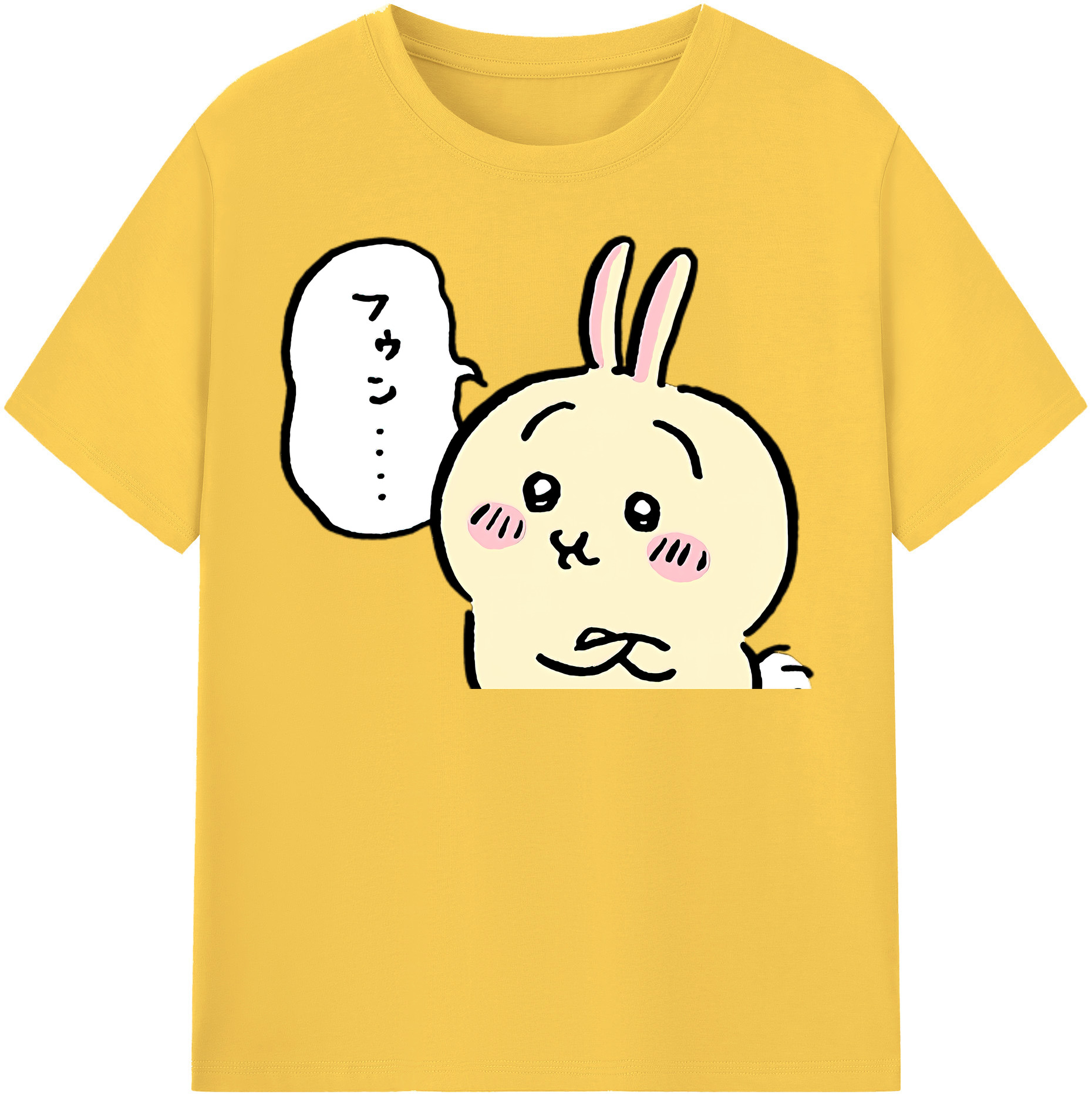 （画像用） ちいかわ うさぎ Chii-kawa usagi 綿100％半袖Tシャツ（フロントプリント）