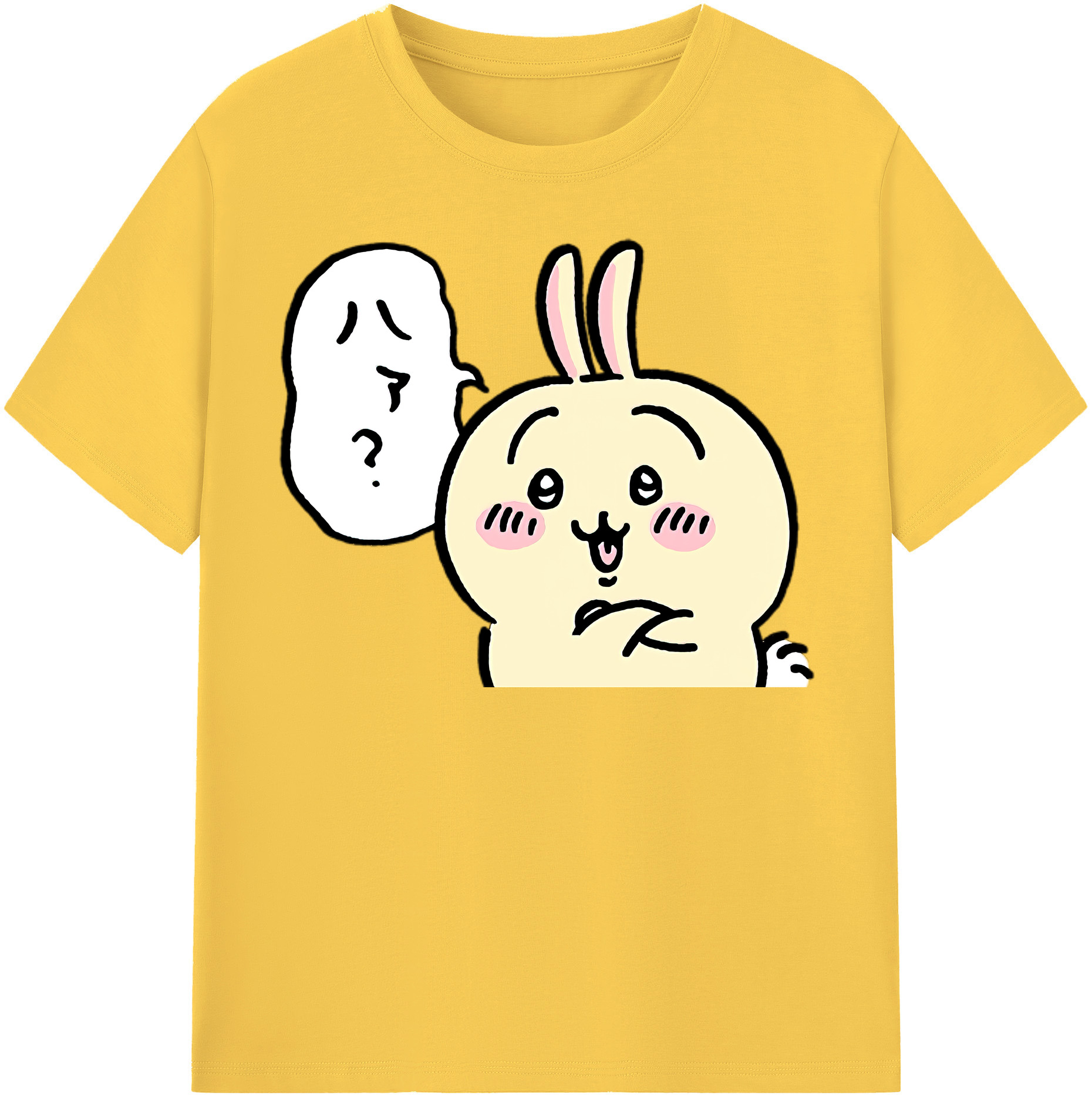 （画像用） ちいかわ うさぎ Chii-kawa usagi 綿100％半袖Tシャツ（フロントプリント）