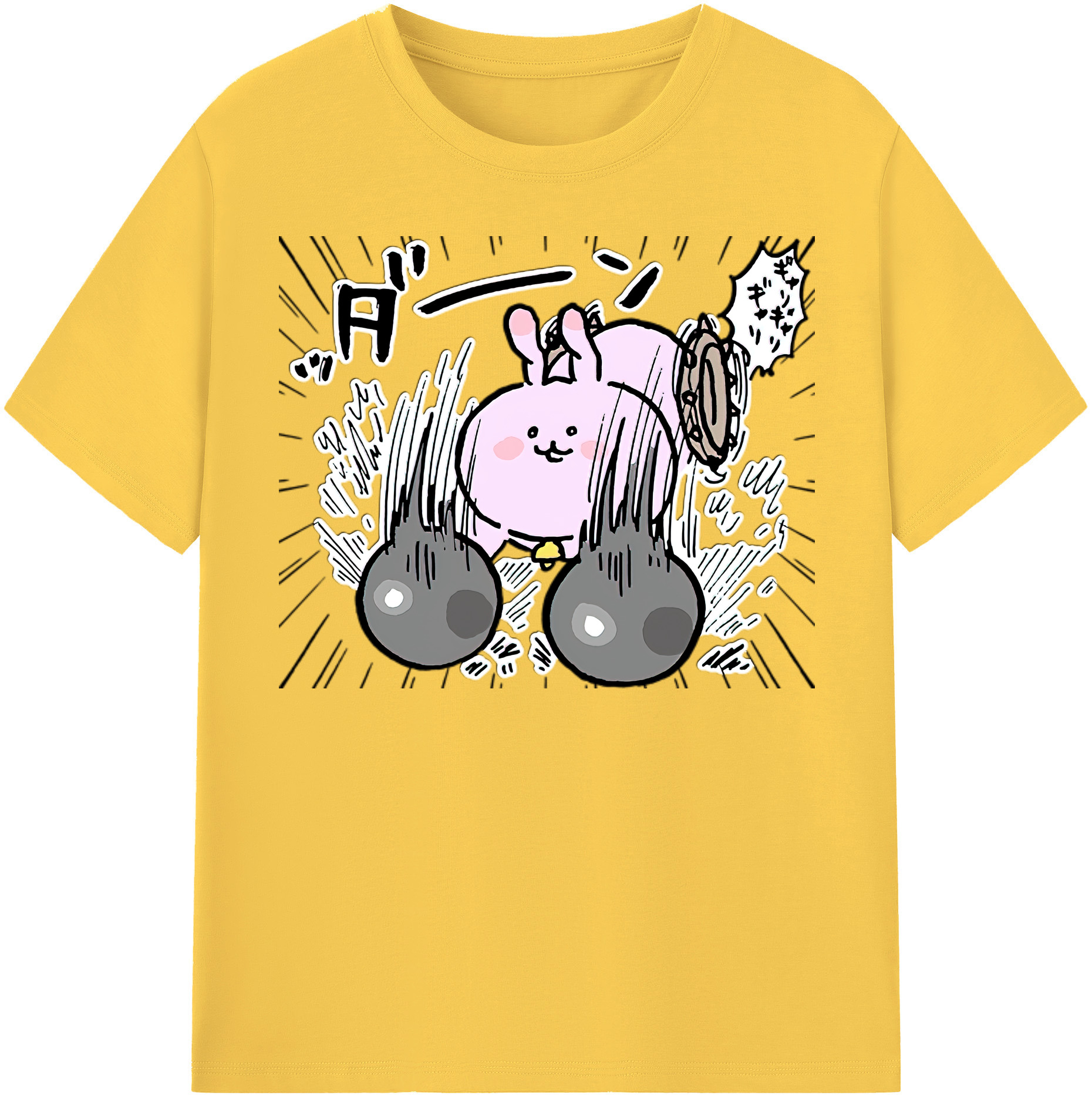（画像用） ちいかわ うさぎ Chii-kawa usagi 綿100％半袖Tシャツ（フロントプリント）