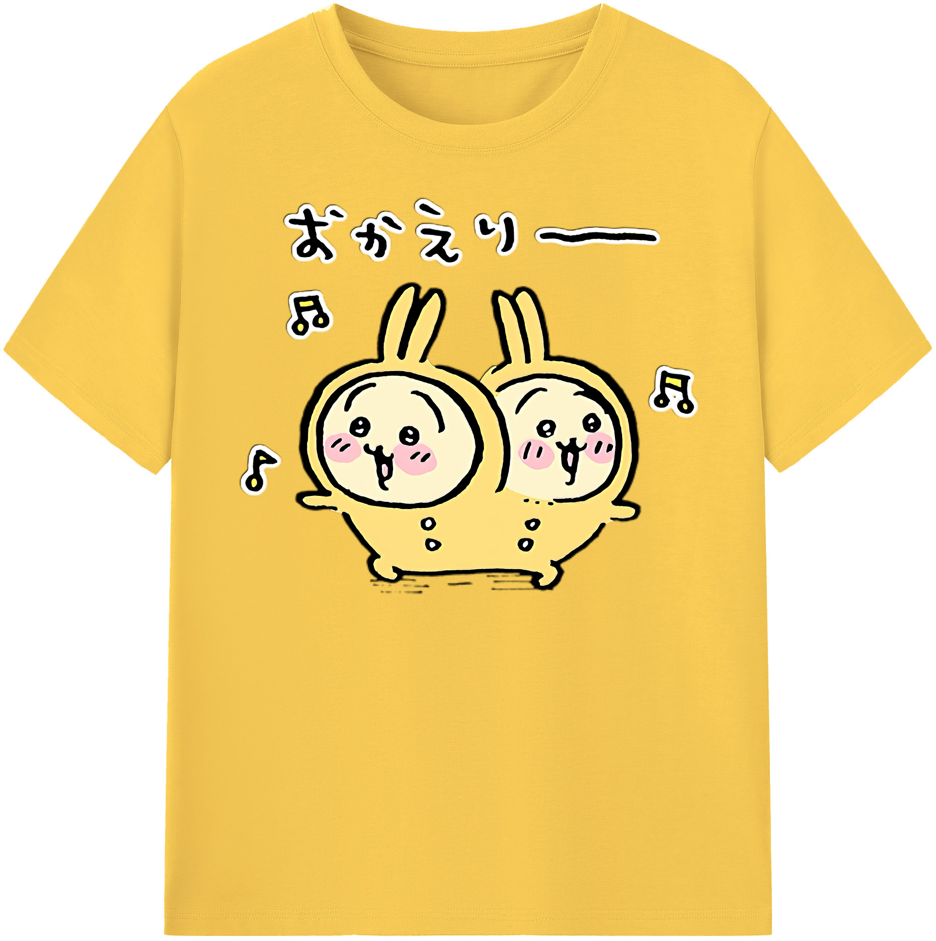 （画像用） ちいかわ うさぎ Chii-kawa usagi 綿100％半袖Tシャツ（フロントプリント）