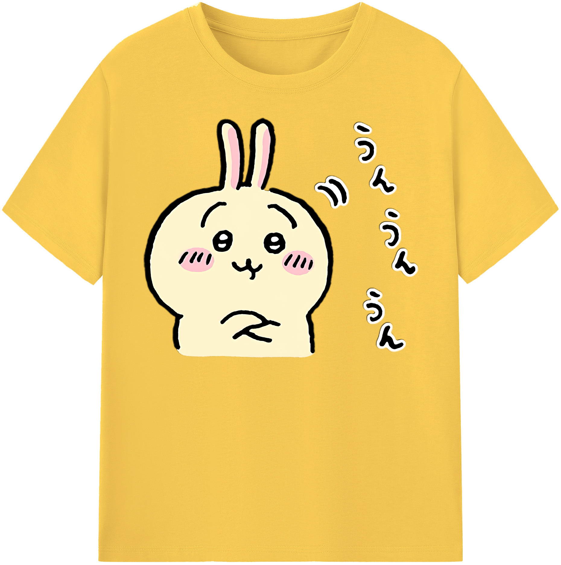 （画像用） ちいかわ うさぎ Chii-kawa usagi 綿100％半袖Tシャツ（フロントプリント）