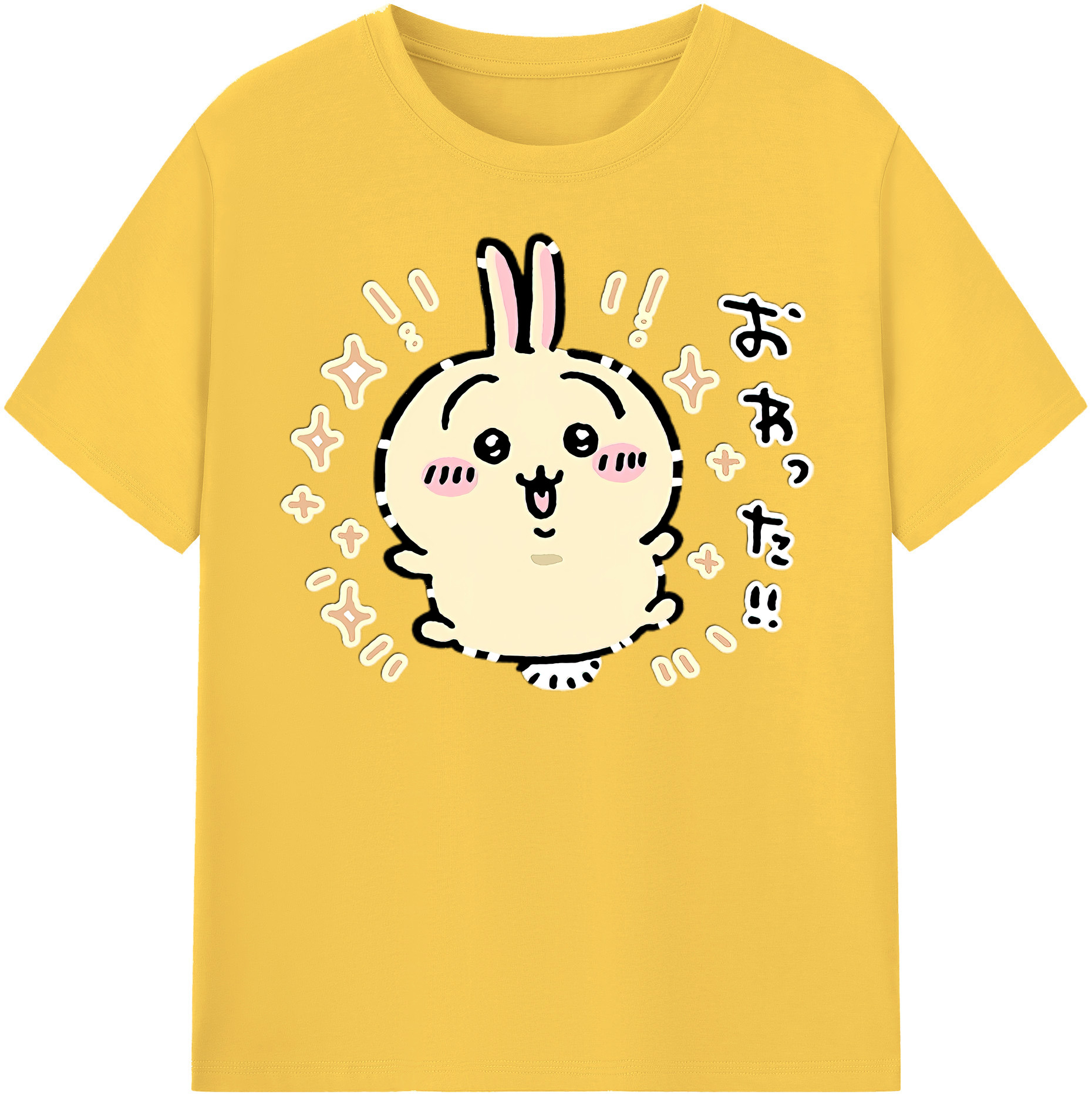 （画像用） ちいかわ うさぎ Chii-kawa usagi 綿100％半袖Tシャツ（フロントプリント）
