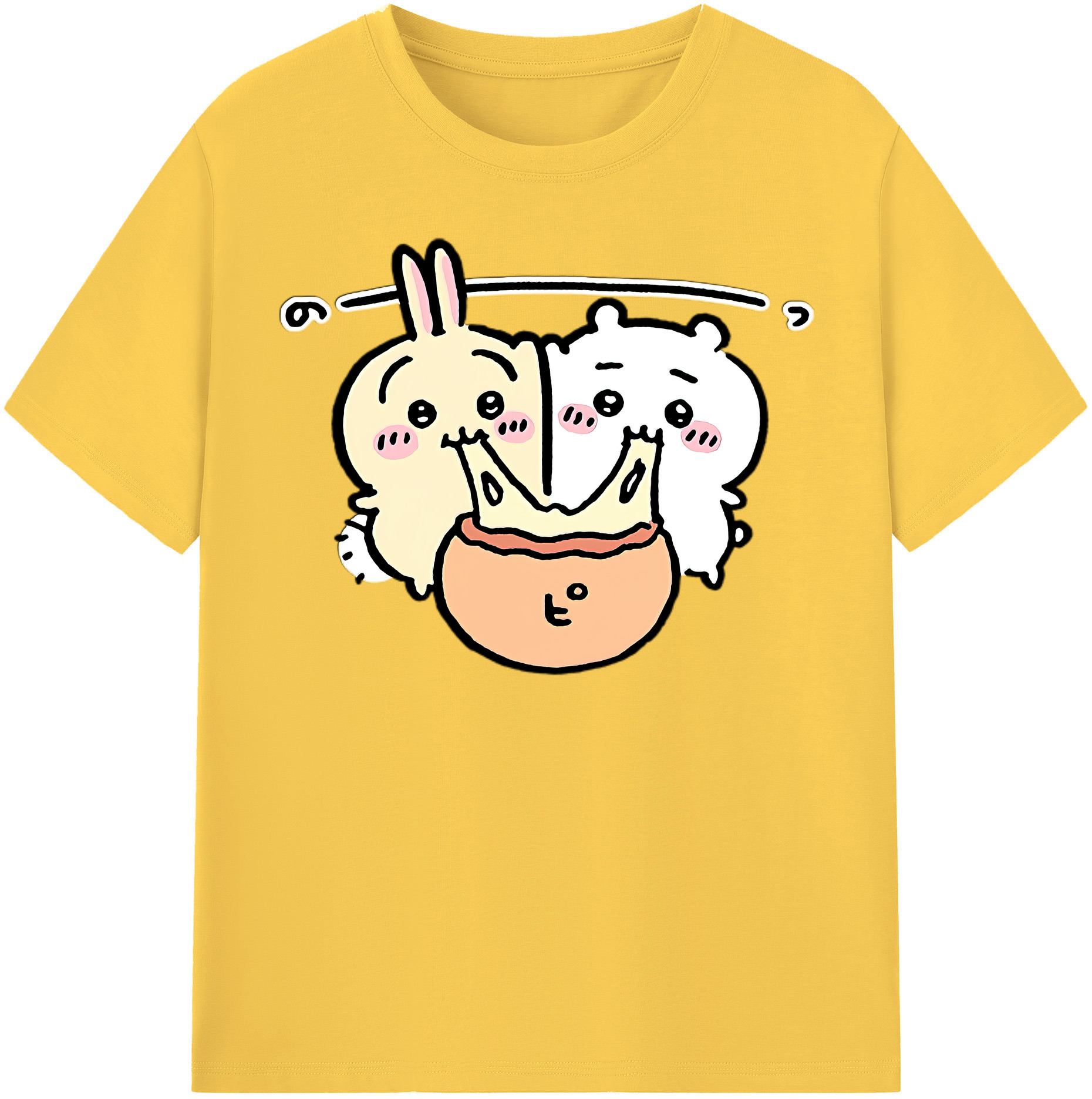 （画像用） ちいかわ うさぎ Chii-kawa usagi 綿100％半袖Tシャツ（フロントプリント）