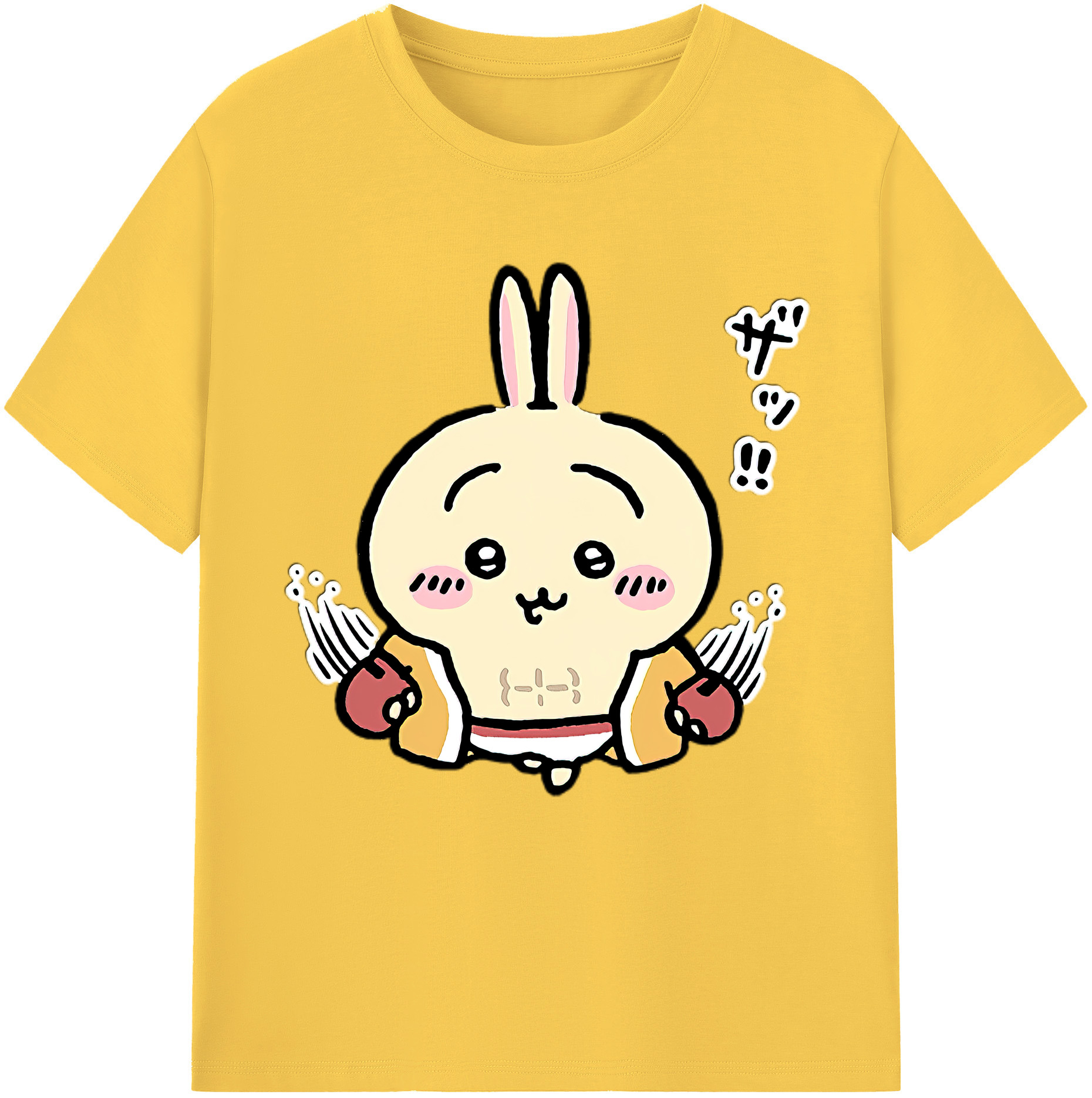 （画像用） ちいかわ うさぎ Chii-kawa usagi 綿100％半袖Tシャツ（フロントプリント）