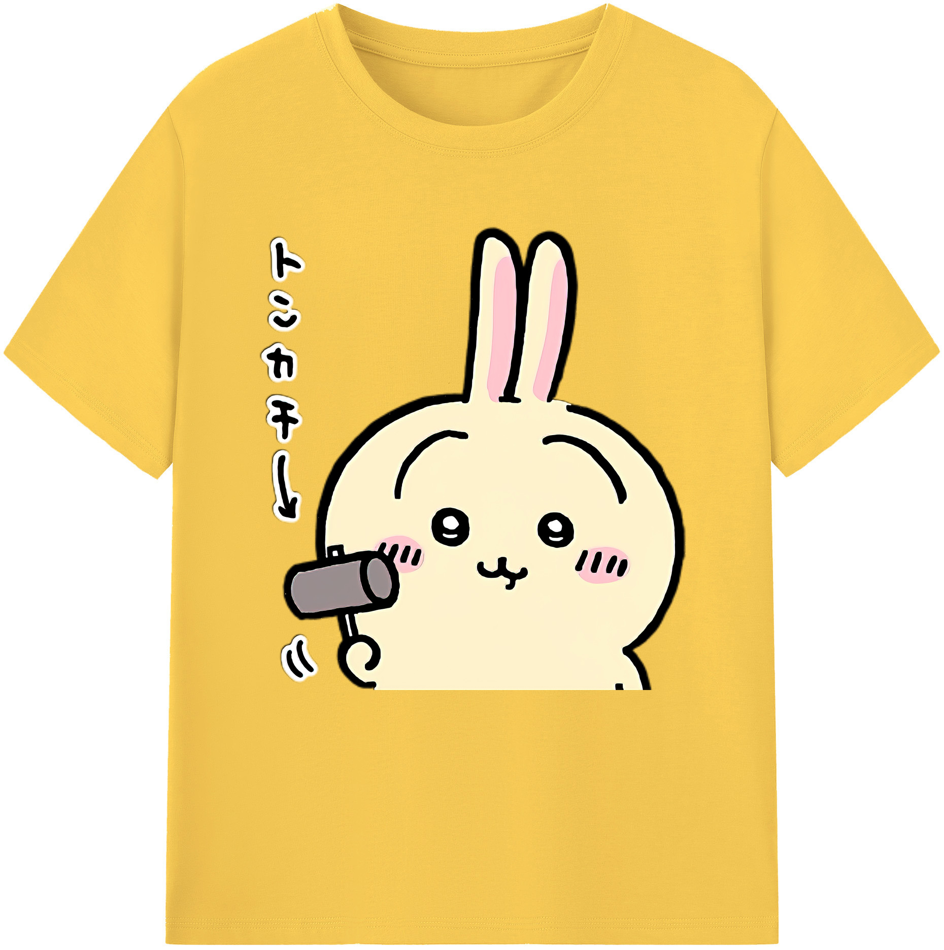 （画像用） ちいかわ うさぎ Chii-kawa usagi 綿100％半袖Tシャツ（フロントプリント）
