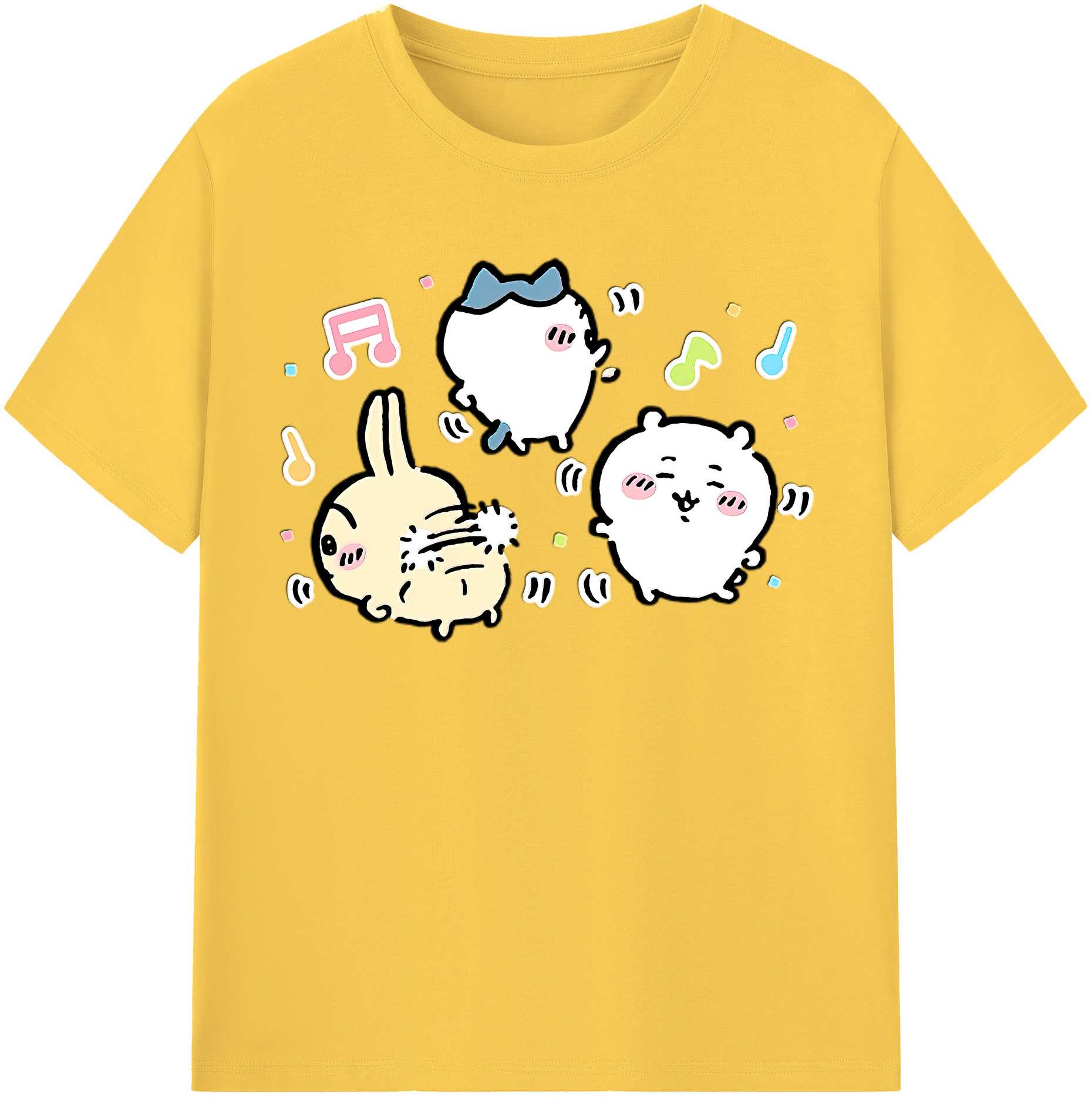 （画像用） ちいかわ うさぎ Chii-kawa usagi 綿100％半袖Tシャツ（フロントプリント）