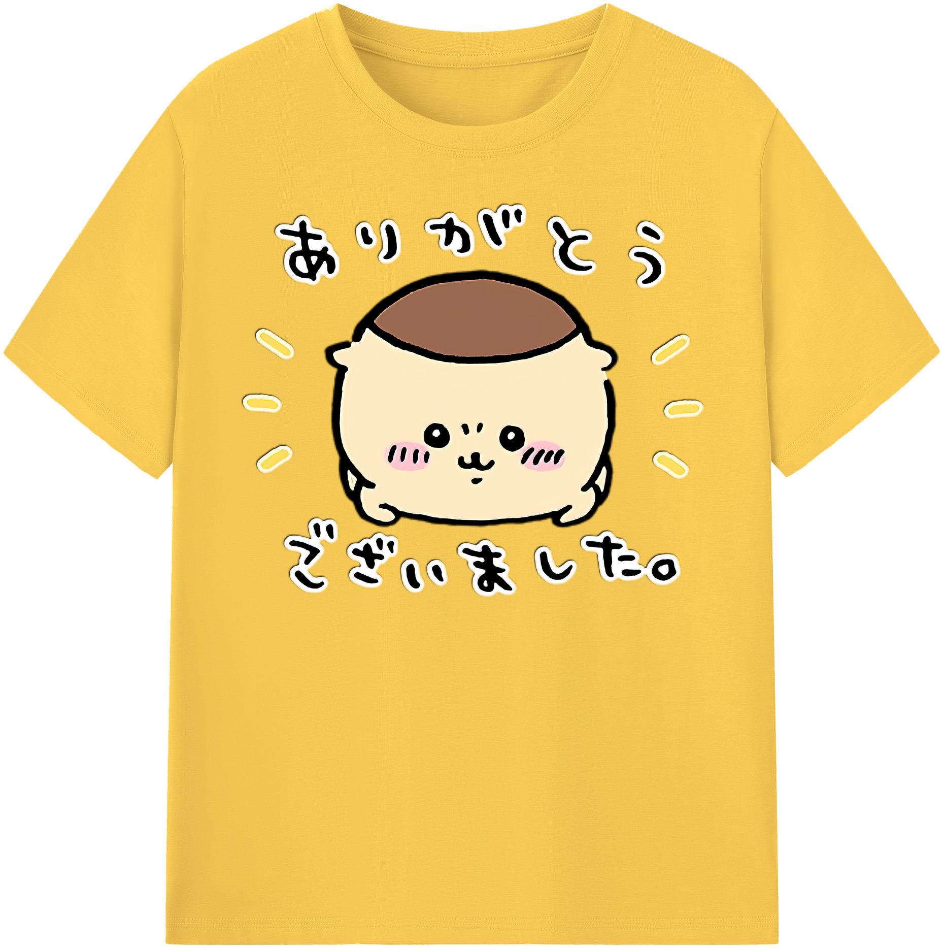 （画像用） ちいかわ くりまんじゅう Chii-kawa kuri manjū 綿100％半袖Tシャツ（フロントプリント）