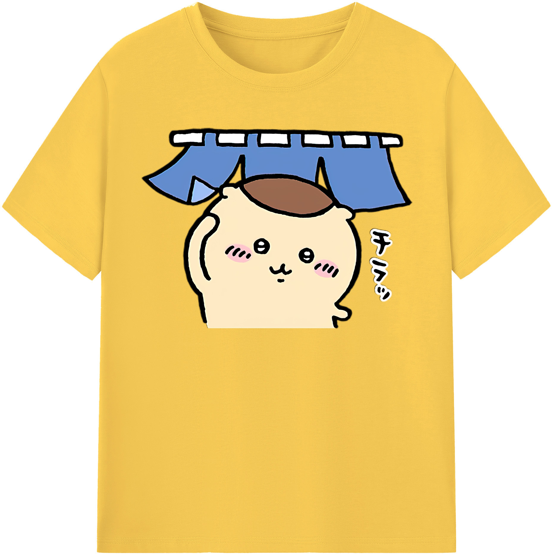 （画像用） ちいかわ くりまんじゅう Chii-kawa kuri manjū 綿100％半袖Tシャツ（フロントプリント）