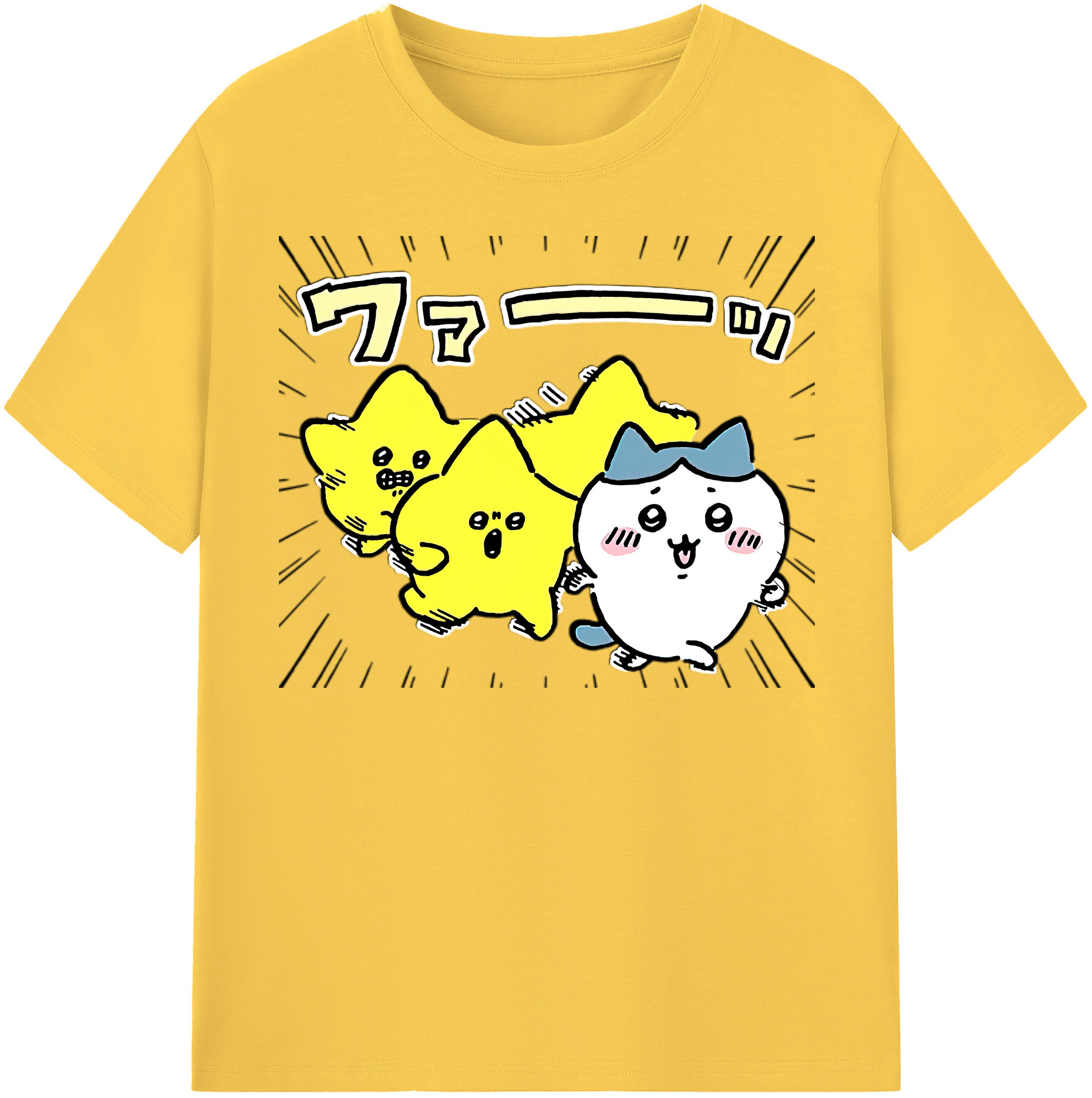 （画像用） ちいかわ 流れ星 Chii-kawa Shooting star 綿100％半袖Tシャツ（フロントプリント）