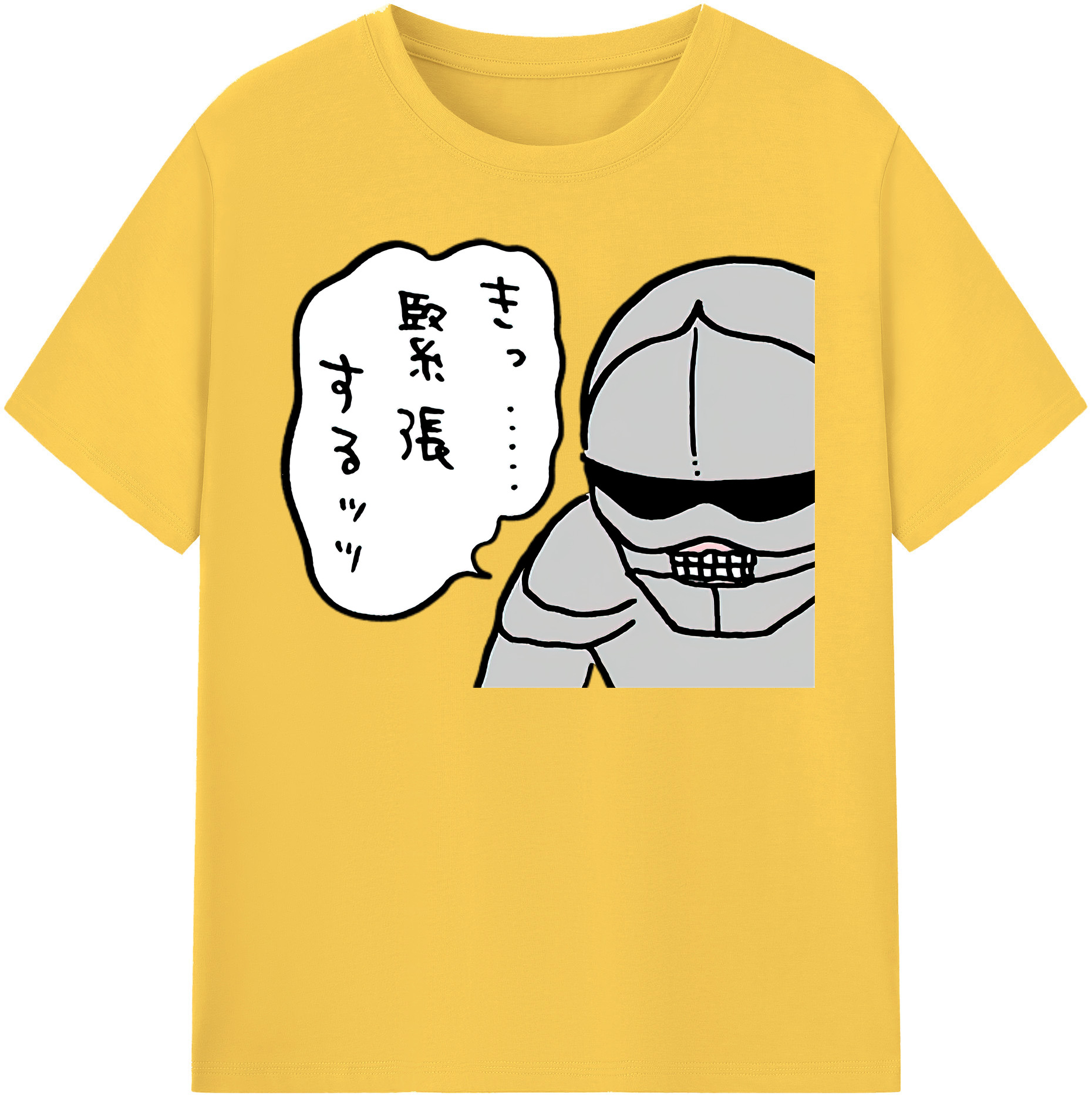 （画像用） ちいかわ 労働の鎧さん Chii-kawa Mr. Armor of Labor 綿100％半袖Tシャツ（フロントプリント）