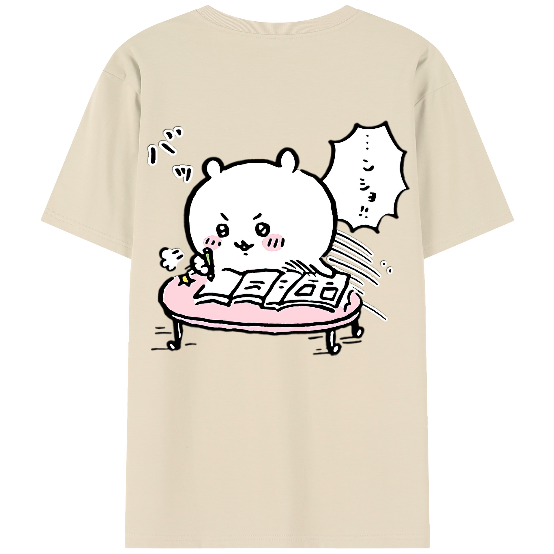 （画像用） ちいかわ ちいかわ Chii-kawa chiikawa 綿100％半袖Tシャツ（背面プリント）