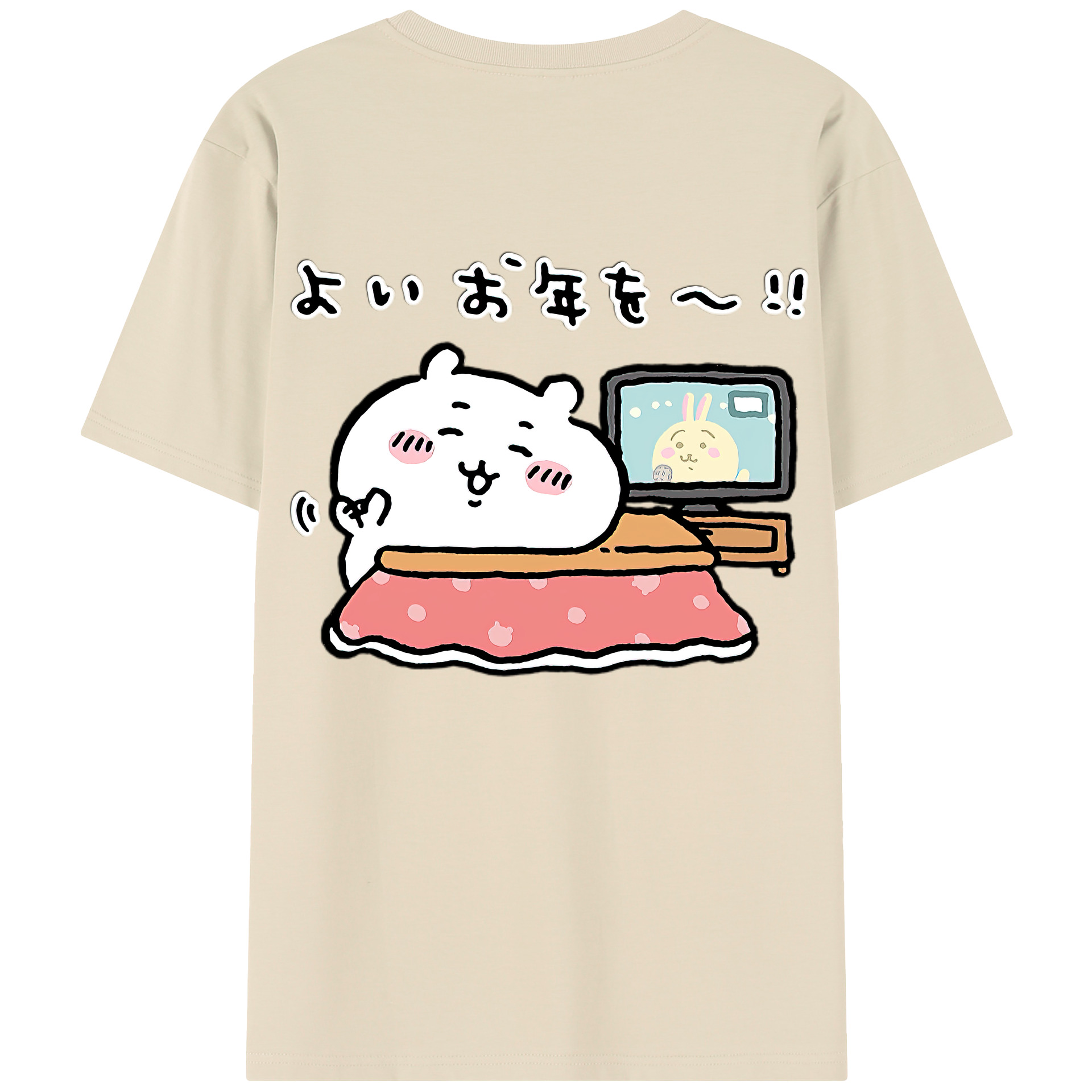 （画像用） ちいかわ ちいかわ Chii-kawa chiikawa 綿100％半袖Tシャツ（背面プリント）