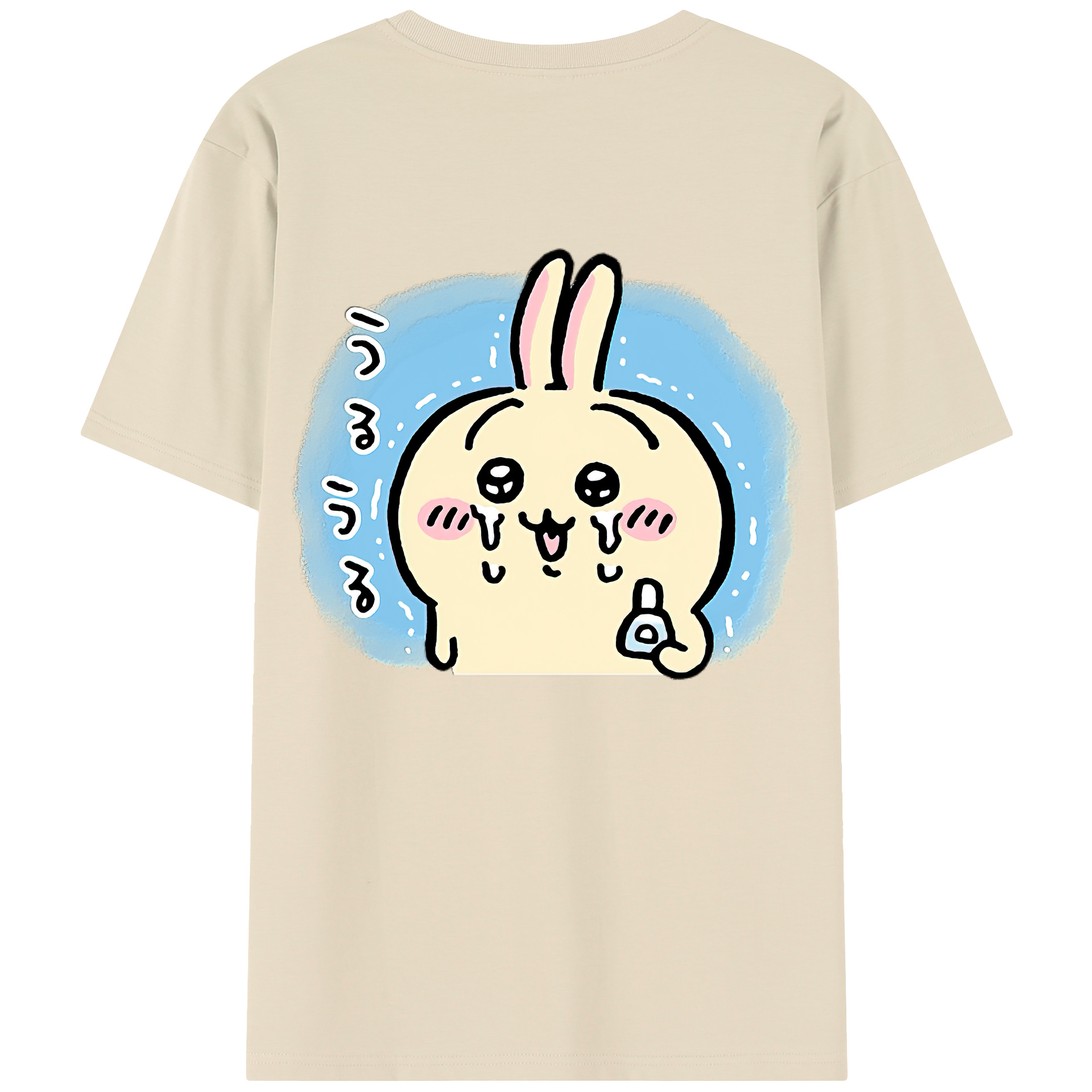（画像用） ちいかわ うさぎ Chii-kawa usagi 綿100％半袖Tシャツ（背面プリント）