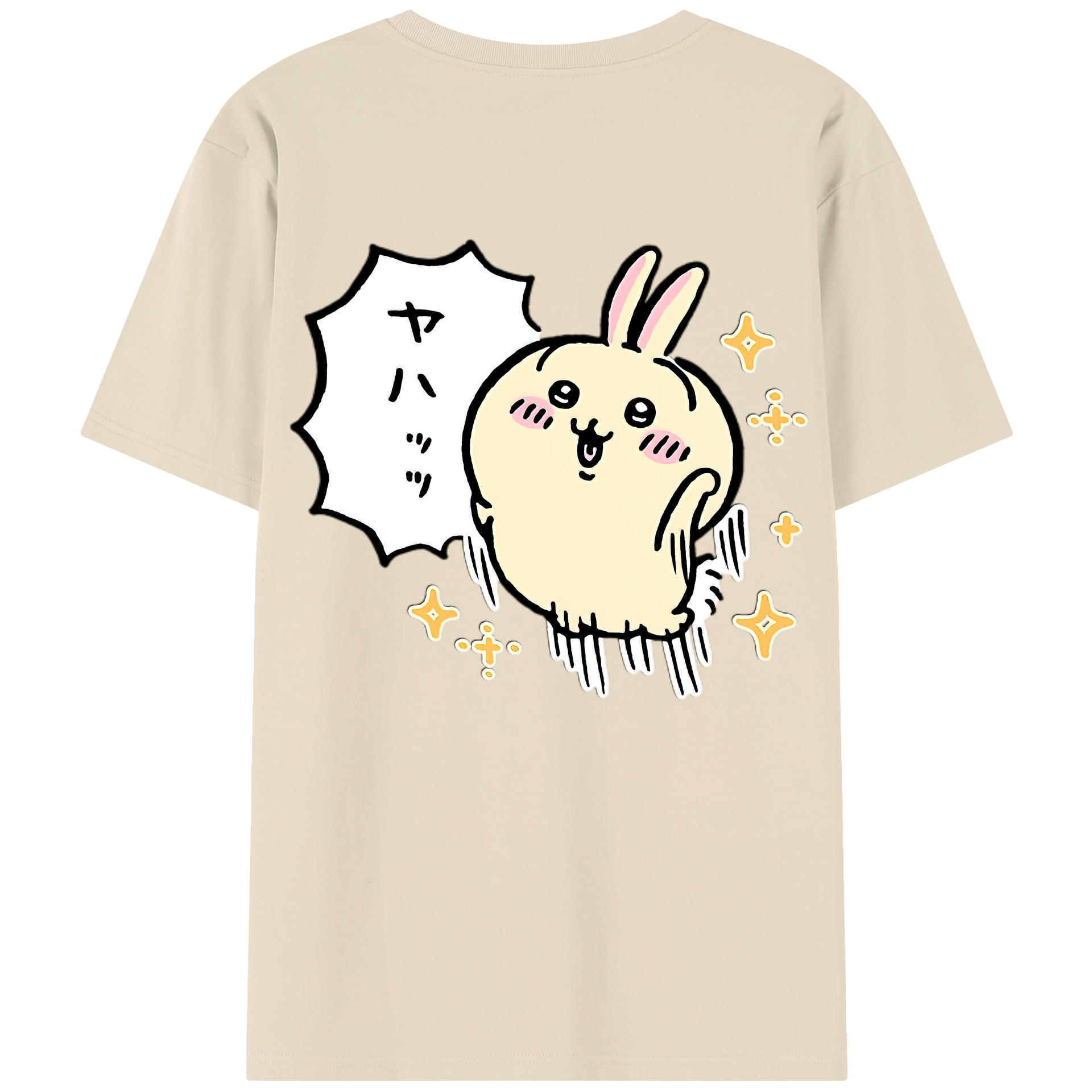 （画像用） ちいかわ うさぎ Chii-kawa usagi 綿100％半袖Tシャツ（背面プリント）