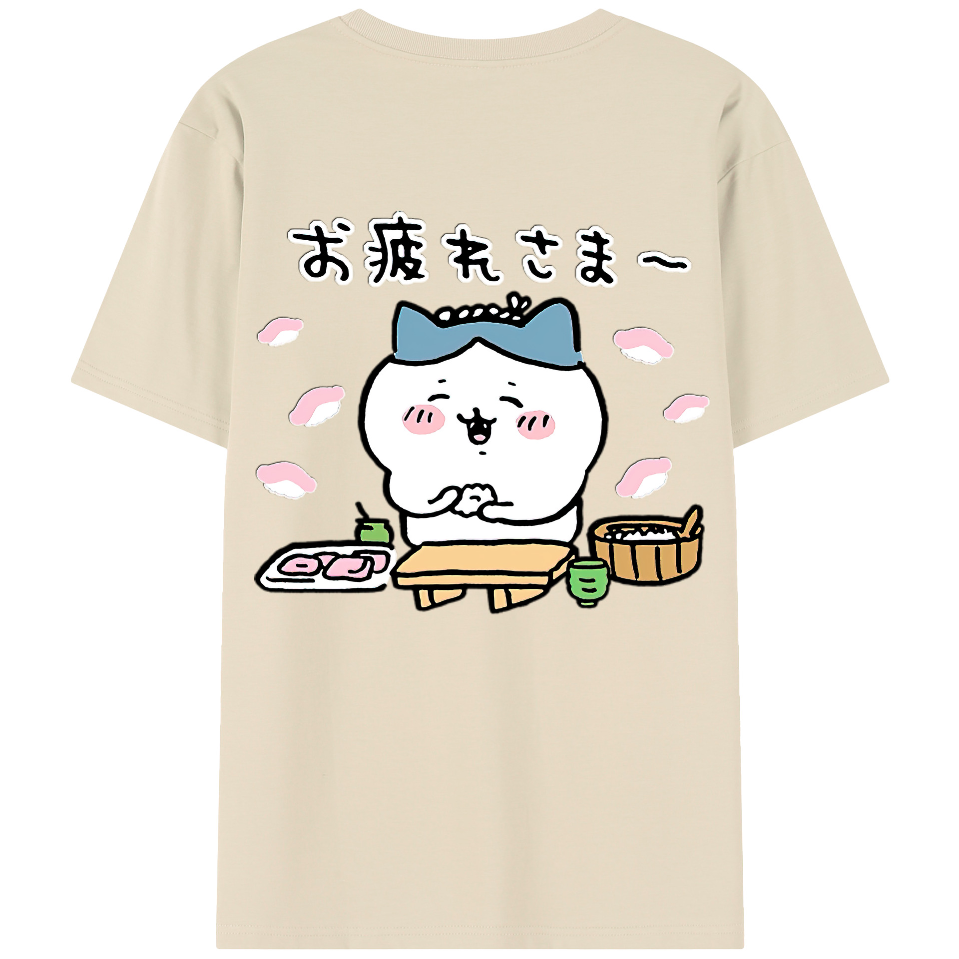 （画像用） ちいかわ ハチワレ Chii-kawa hachiware 綿100％半袖Tシャツ（背面プリント）