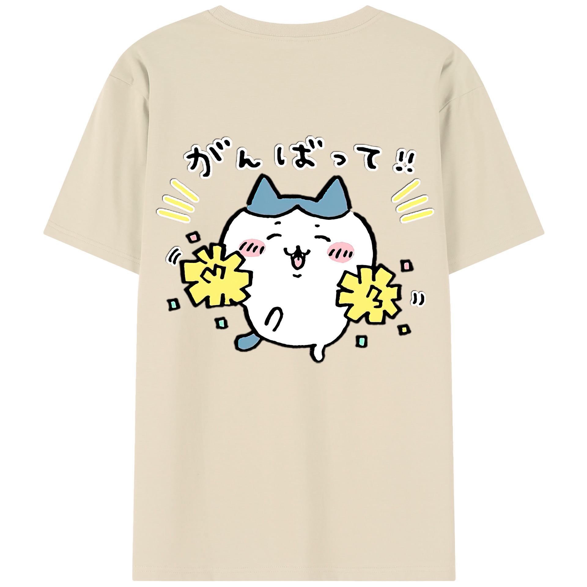 （画像用） ちいかわ ハチワレ Chii-kawa hachiware 綿100％半袖Tシャツ（背面プリント）