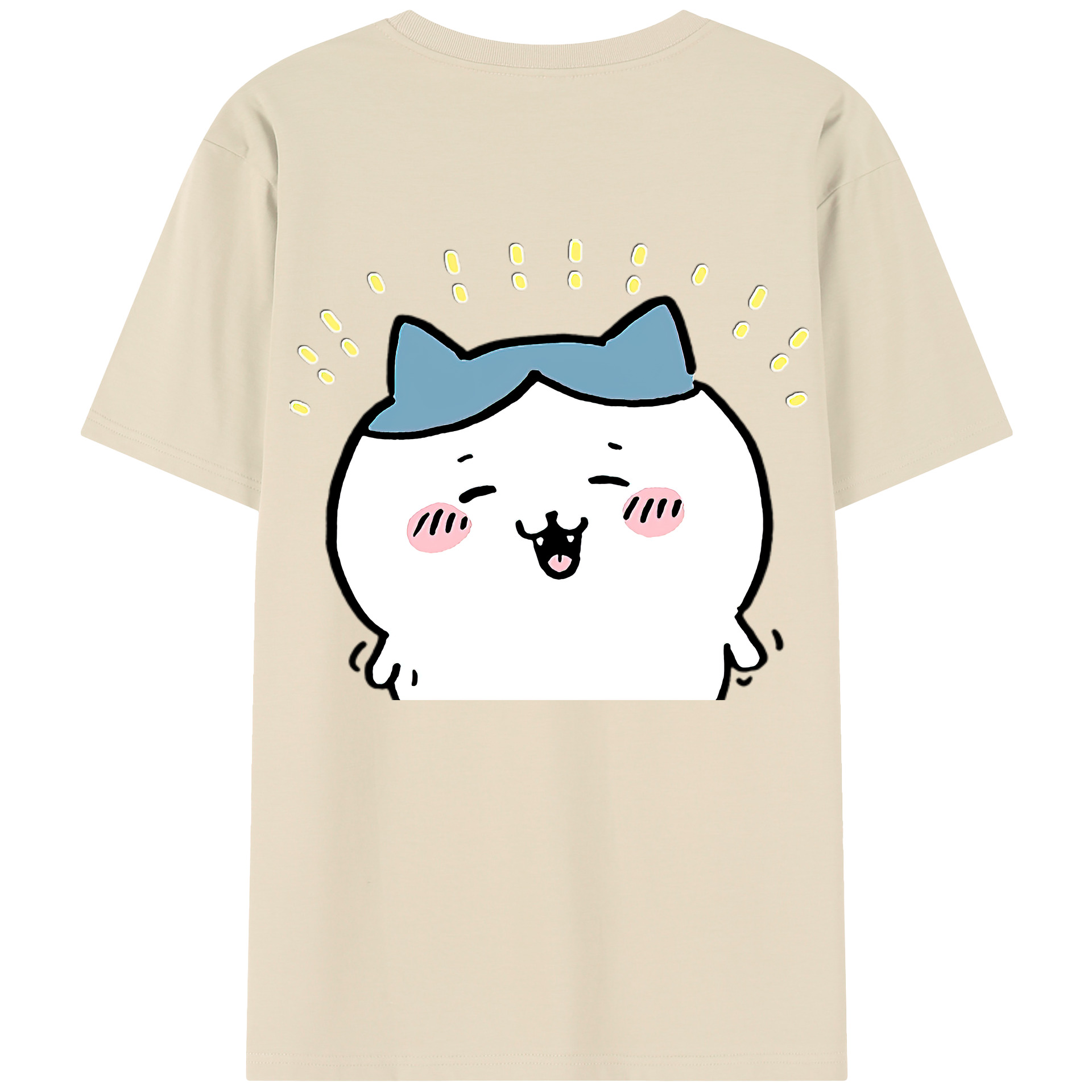 （画像用） ちいかわ ハチワレ Chii-kawa hachiware 綿100％半袖Tシャツ（背面プリント）