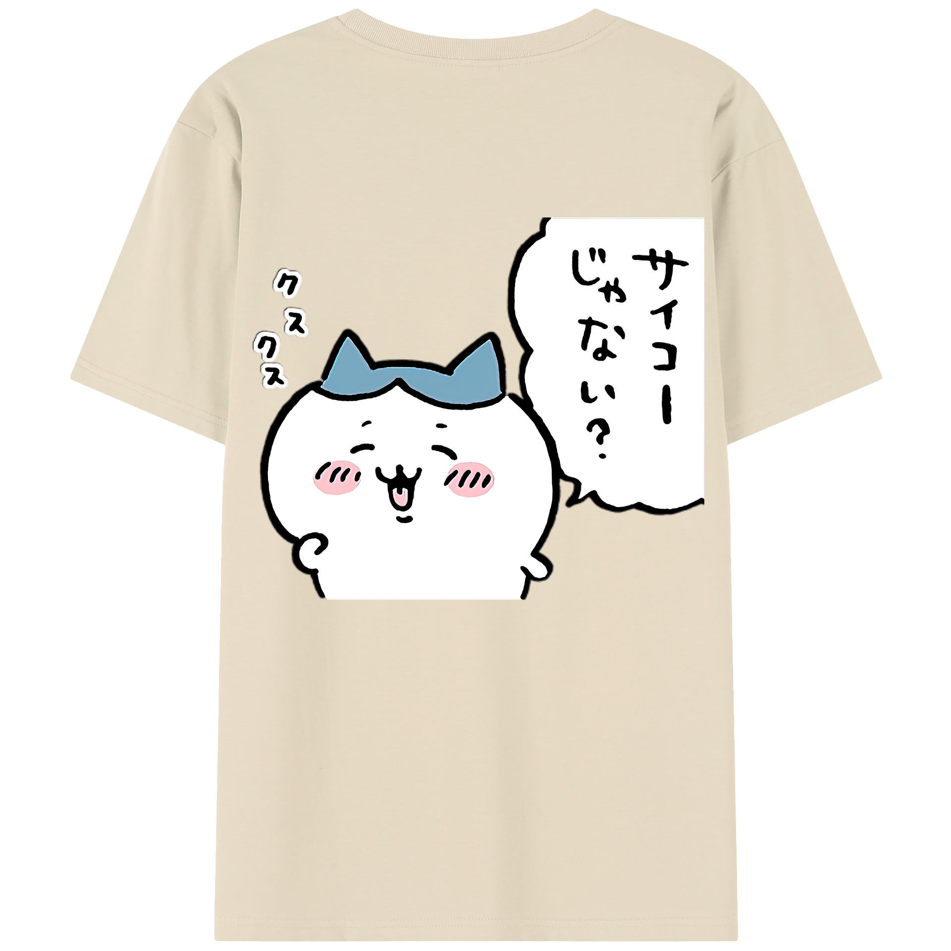 （画像用） ちいかわ ハチワレ Chii-kawa hachiware 綿100％半袖Tシャツ（背面プリント）