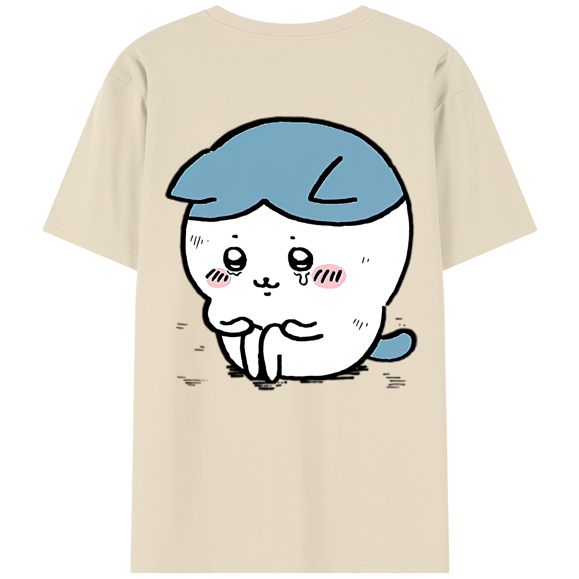 （画像用） ちいかわ ハチワレ Chii-kawa hachiware 綿100％半袖Tシャツ（背面プリント）