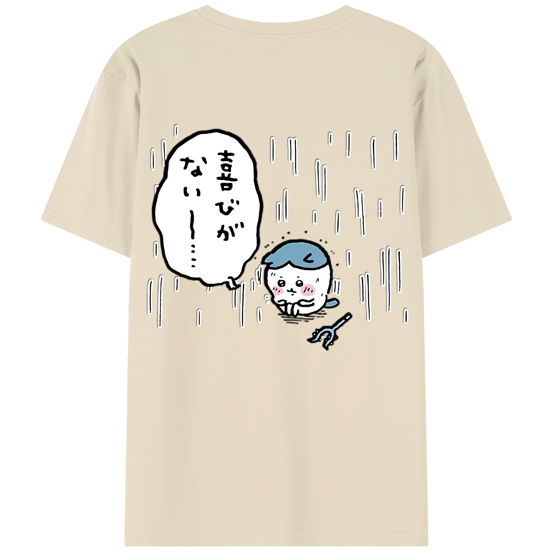 （画像用） ちいかわ ハチワレ Chii-kawa hachiware 綿100％半袖Tシャツ（背面プリント）