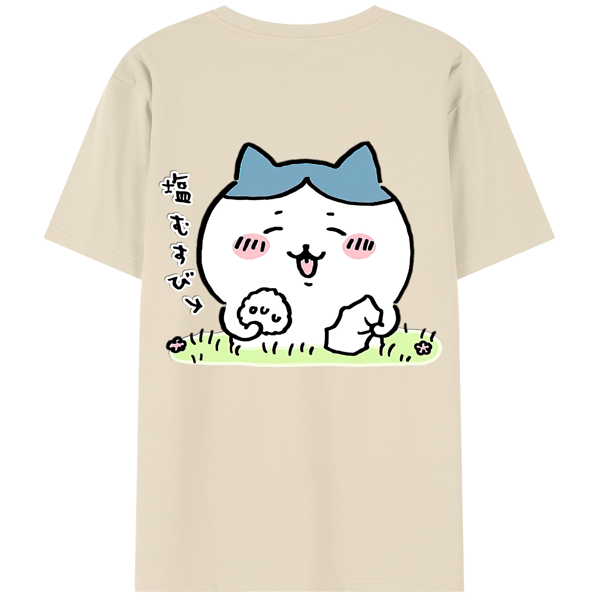 （画像用） ちいかわ ハチワレ Chii-kawa hachiware 綿100％半袖Tシャツ（背面プリント）