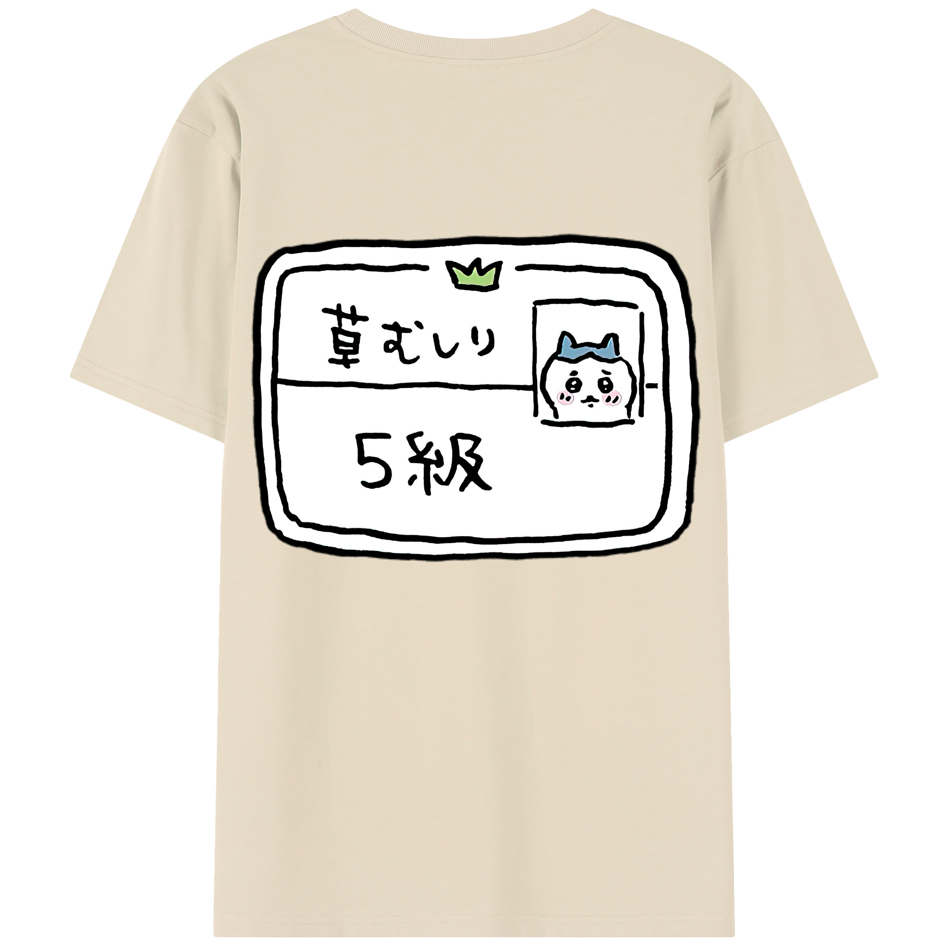 （画像用） ちいかわ ハチワレ Chii-kawa hachiware 綿100％半袖Tシャツ（背面プリント）
