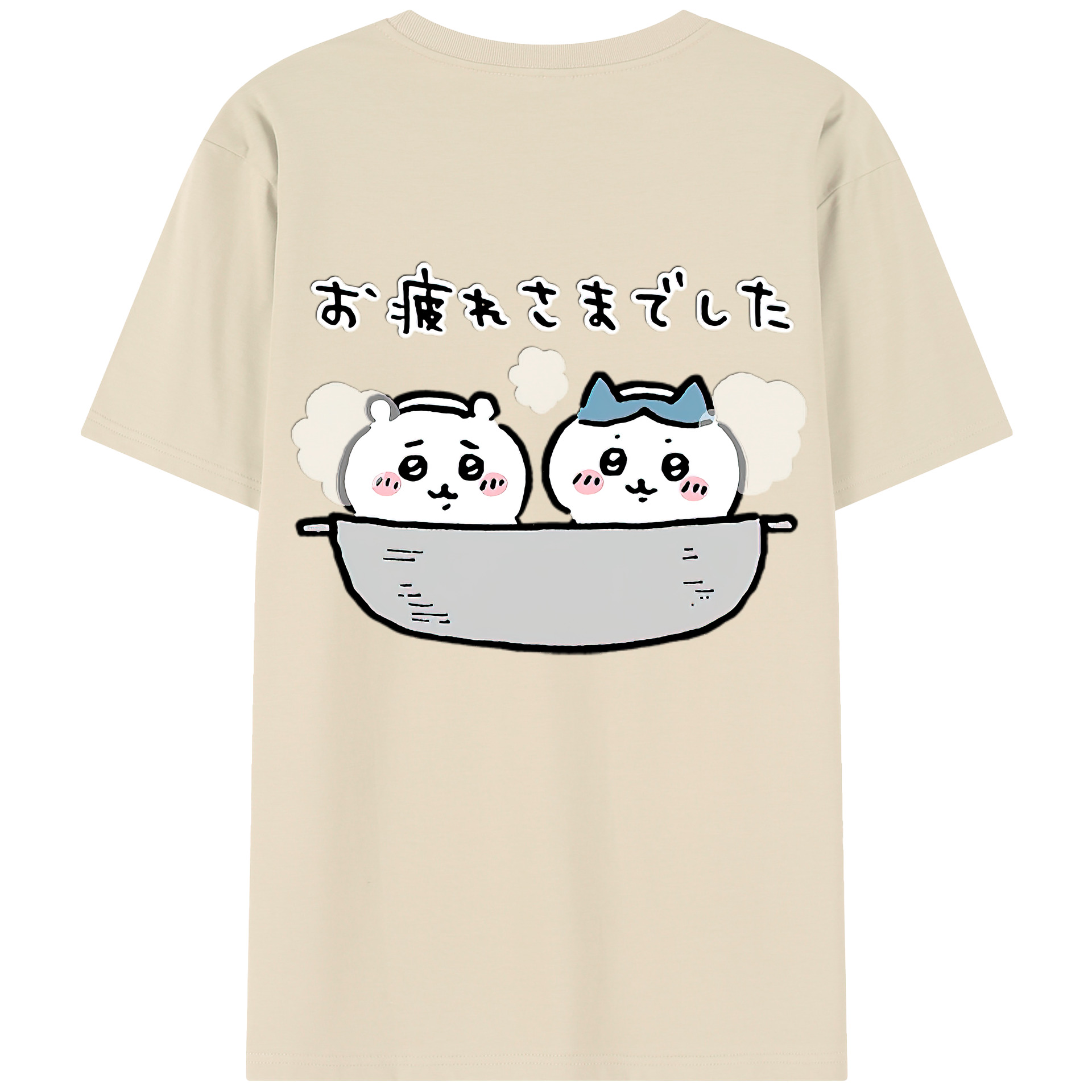 （画像用） ちいかわ ハチワレ Chii-kawa hachiware 綿100％半袖Tシャツ（背面プリント）