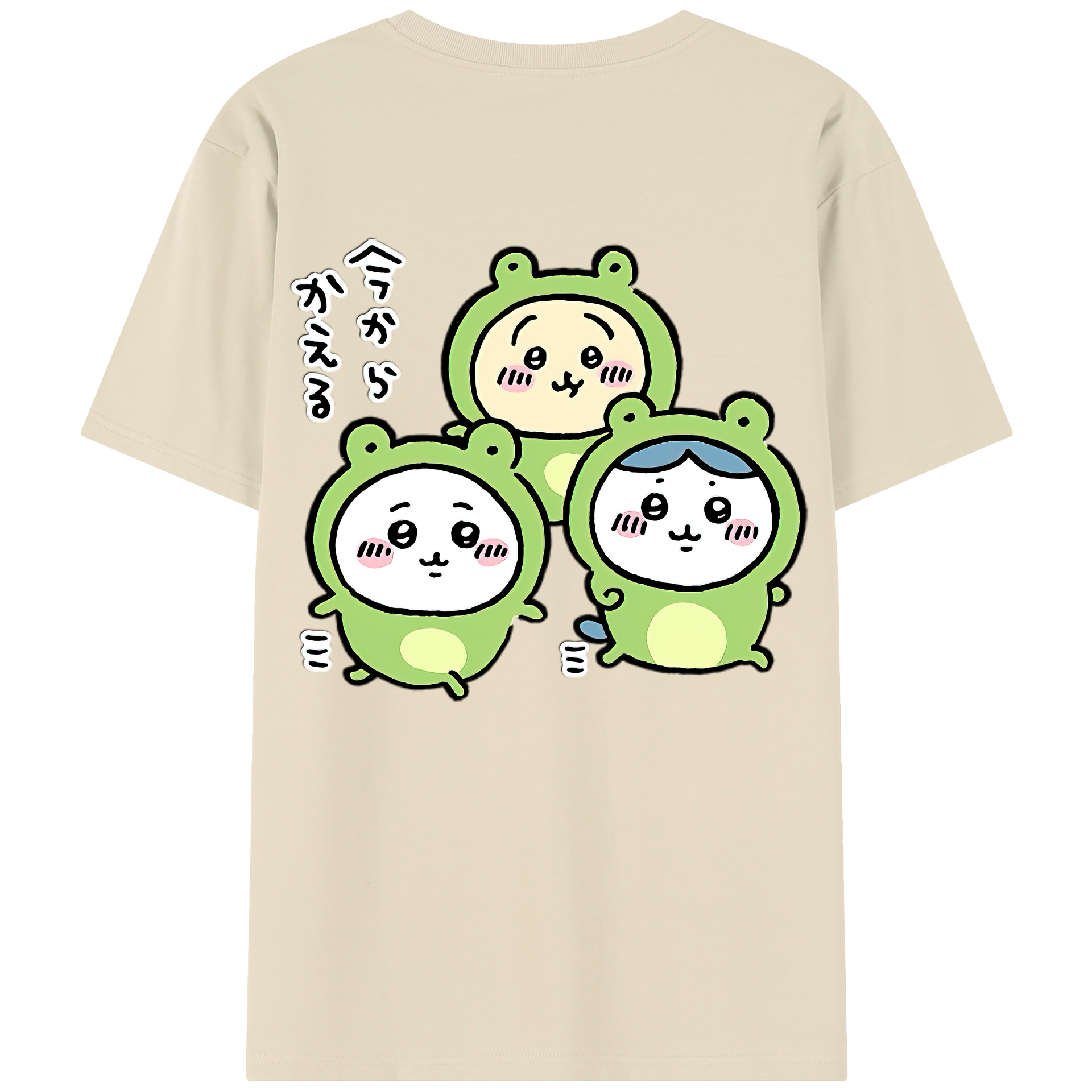 （画像用） ちいかわ ハチワレ Chii-kawa hachiware 綿100％半袖Tシャツ（背面プリント）