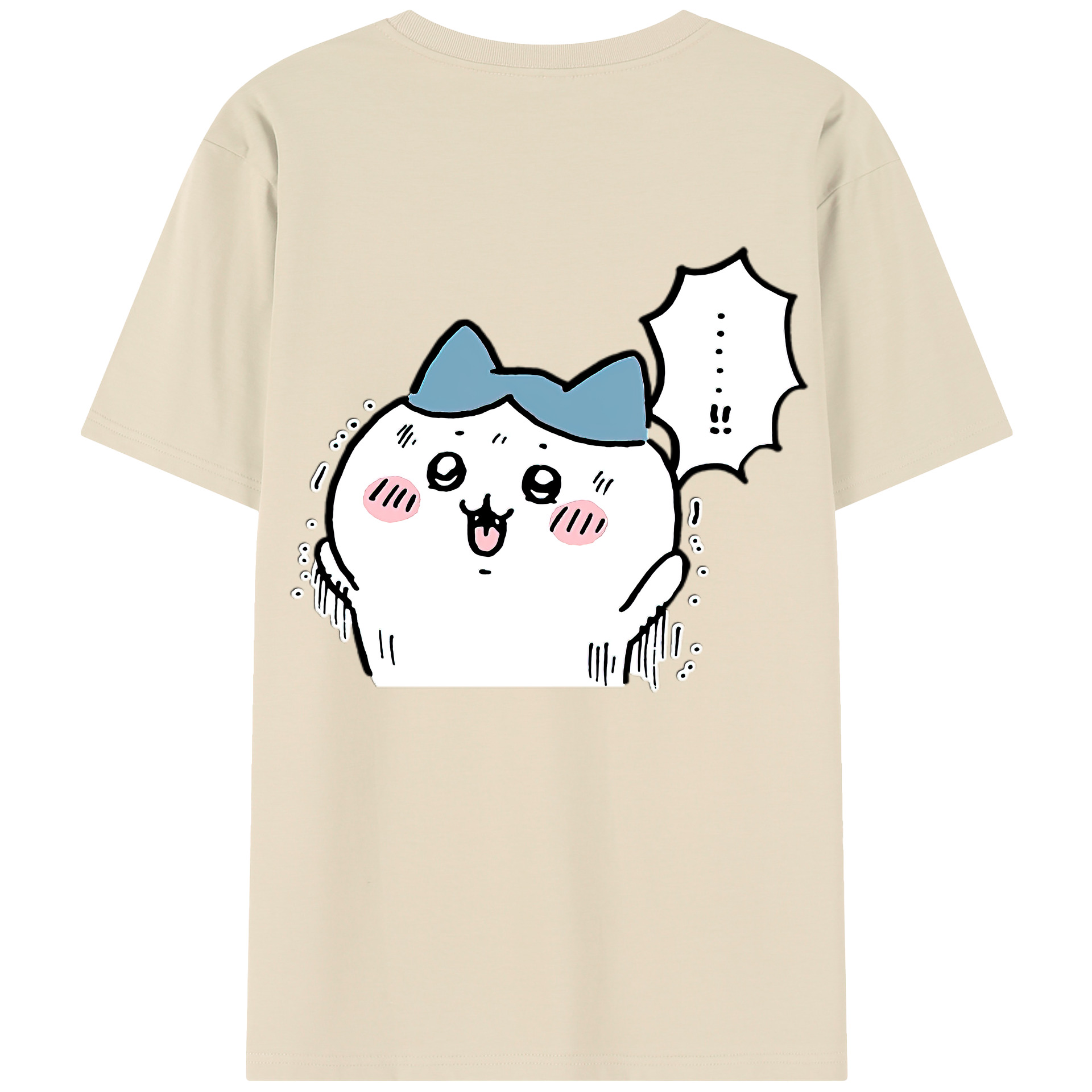 （画像用） ちいかわ ハチワレ Chii-kawa hachiware 綿100％半袖Tシャツ（背面プリント）