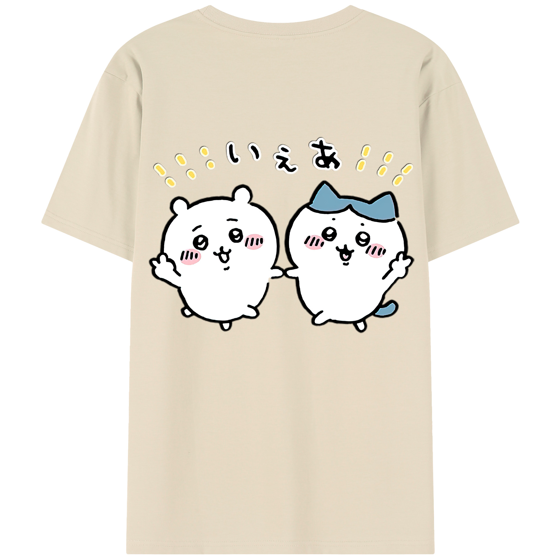 （画像用） ちいかわ ハチワレ Chii-kawa hachiware 綿100％半袖Tシャツ（背面プリント）