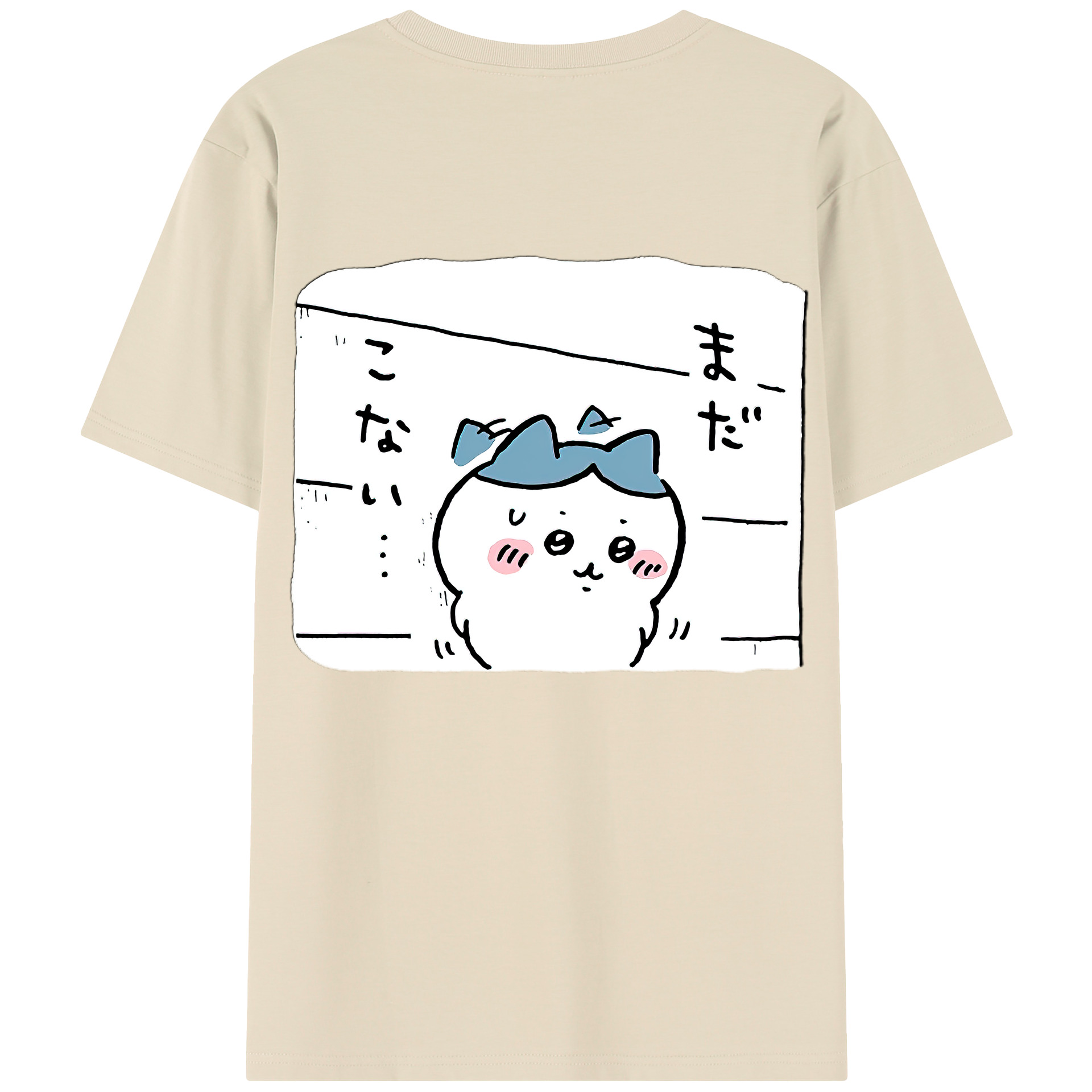 （画像用） ちいかわ ハチワレ Chii-kawa hachiware 綿100％半袖Tシャツ（背面プリント）