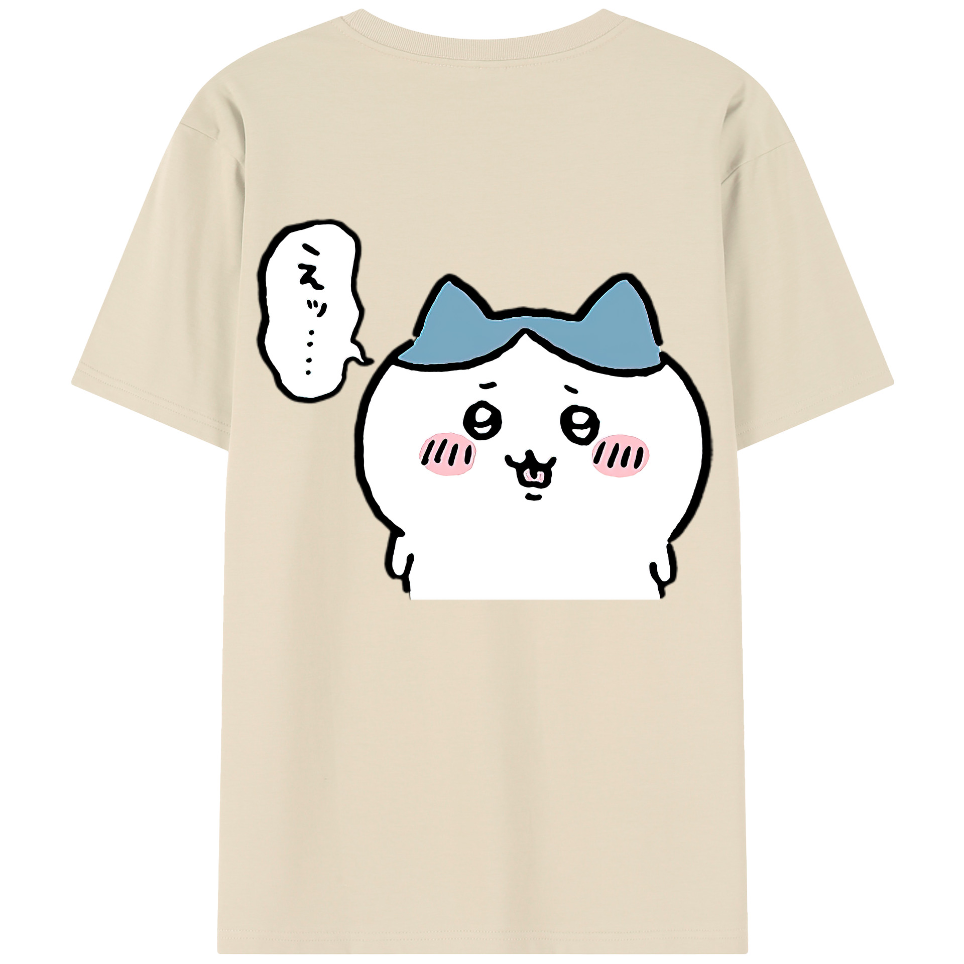（画像用） ちいかわ ハチワレ Chii-kawa hachiware 綿100％半袖Tシャツ（背面プリント）
