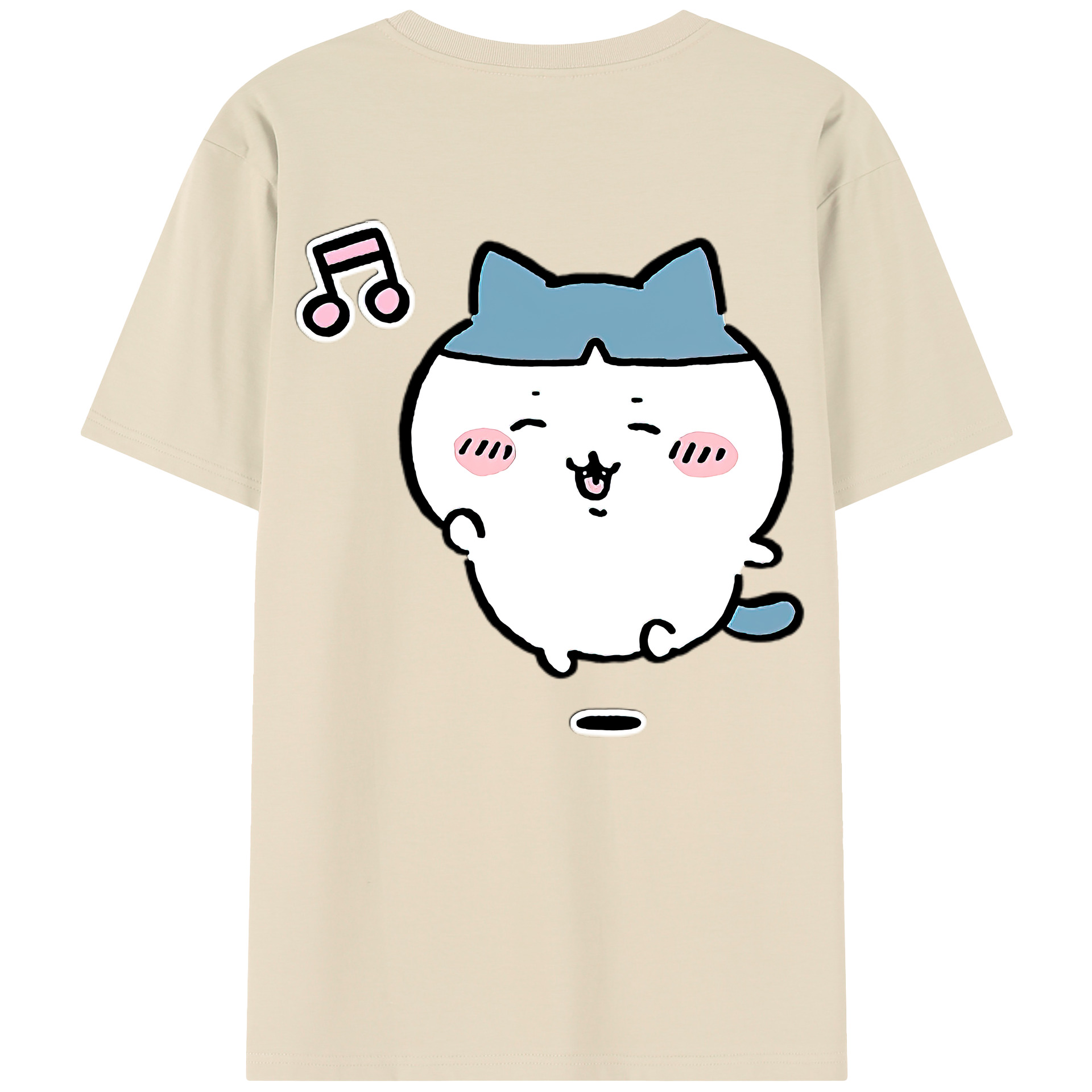 （画像用） ちいかわ ハチワレ Chii-kawa hachiware 綿100％半袖Tシャツ（背面プリント）