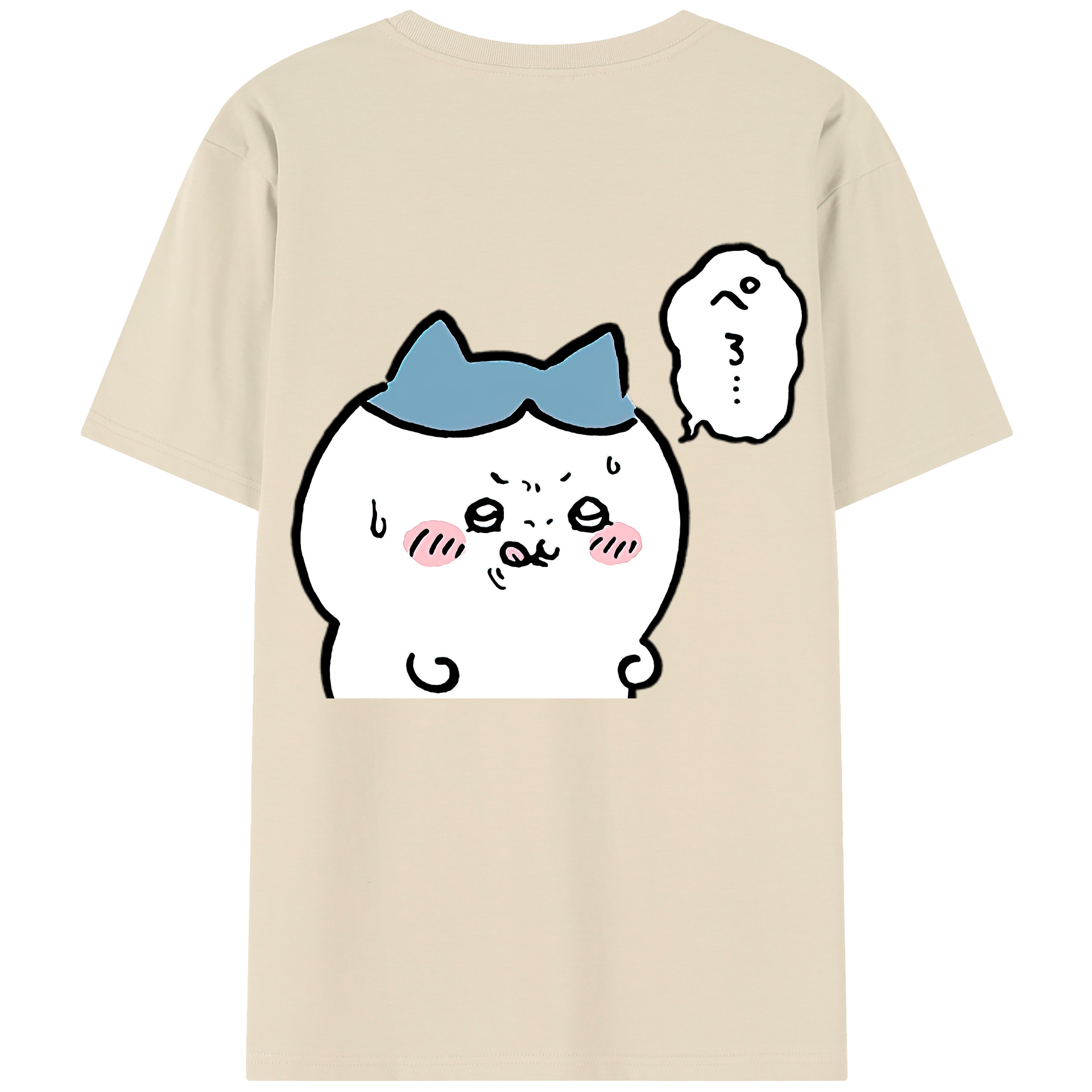 （画像用） ちいかわ ハチワレ Chii-kawa hachiware 綿100％半袖Tシャツ（背面プリント）