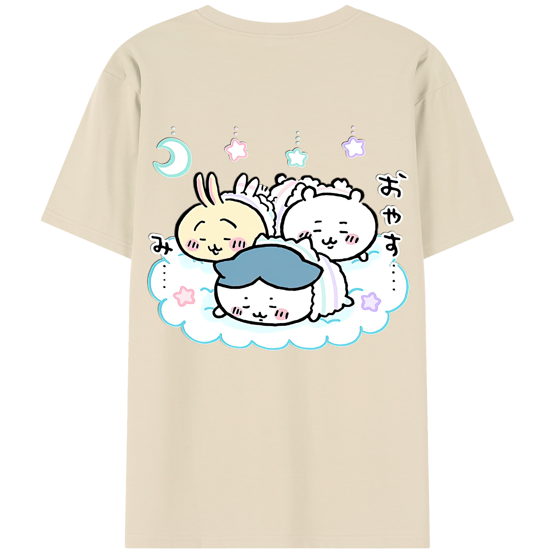 （画像用） ちいかわ ハチワレ Chii-kawa hachiware 綿100％半袖Tシャツ（背面プリント）