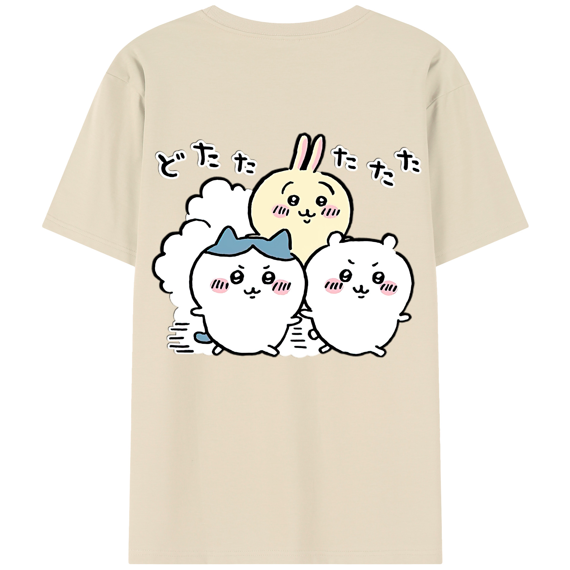 （画像用） ちいかわ ハチワレ Chii-kawa hachiware 綿100％半袖Tシャツ（背面プリント）